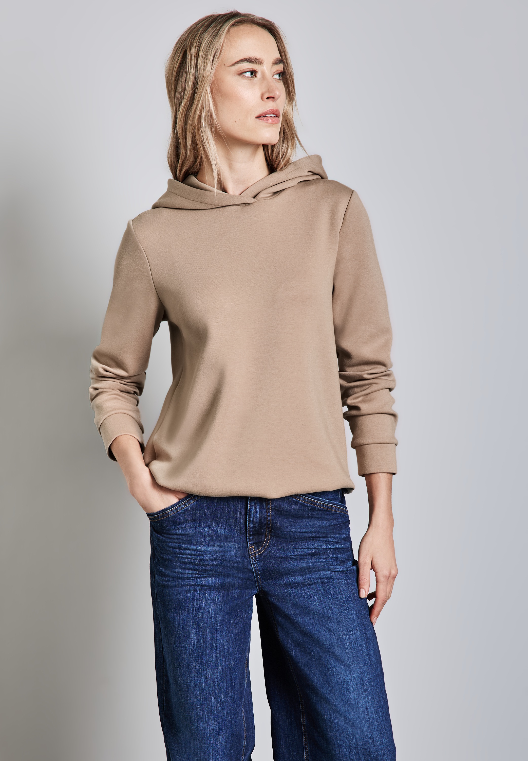 STREET ONE Hoodie, mit elastischem Materialmix günstig online kaufen