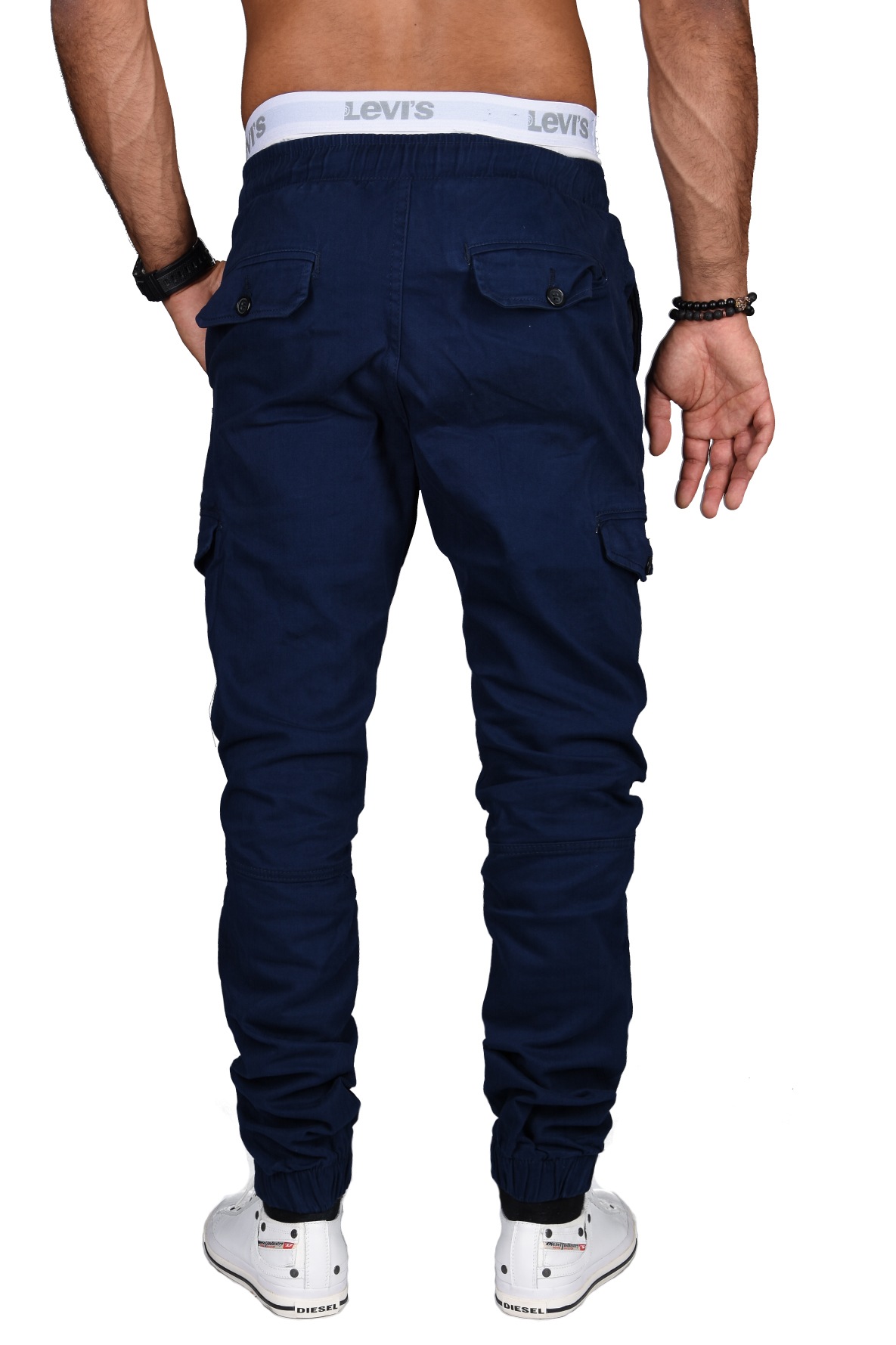 Alessandro Salvarini ASCuffy Cargo Trousers Dark Blue W29L32 3