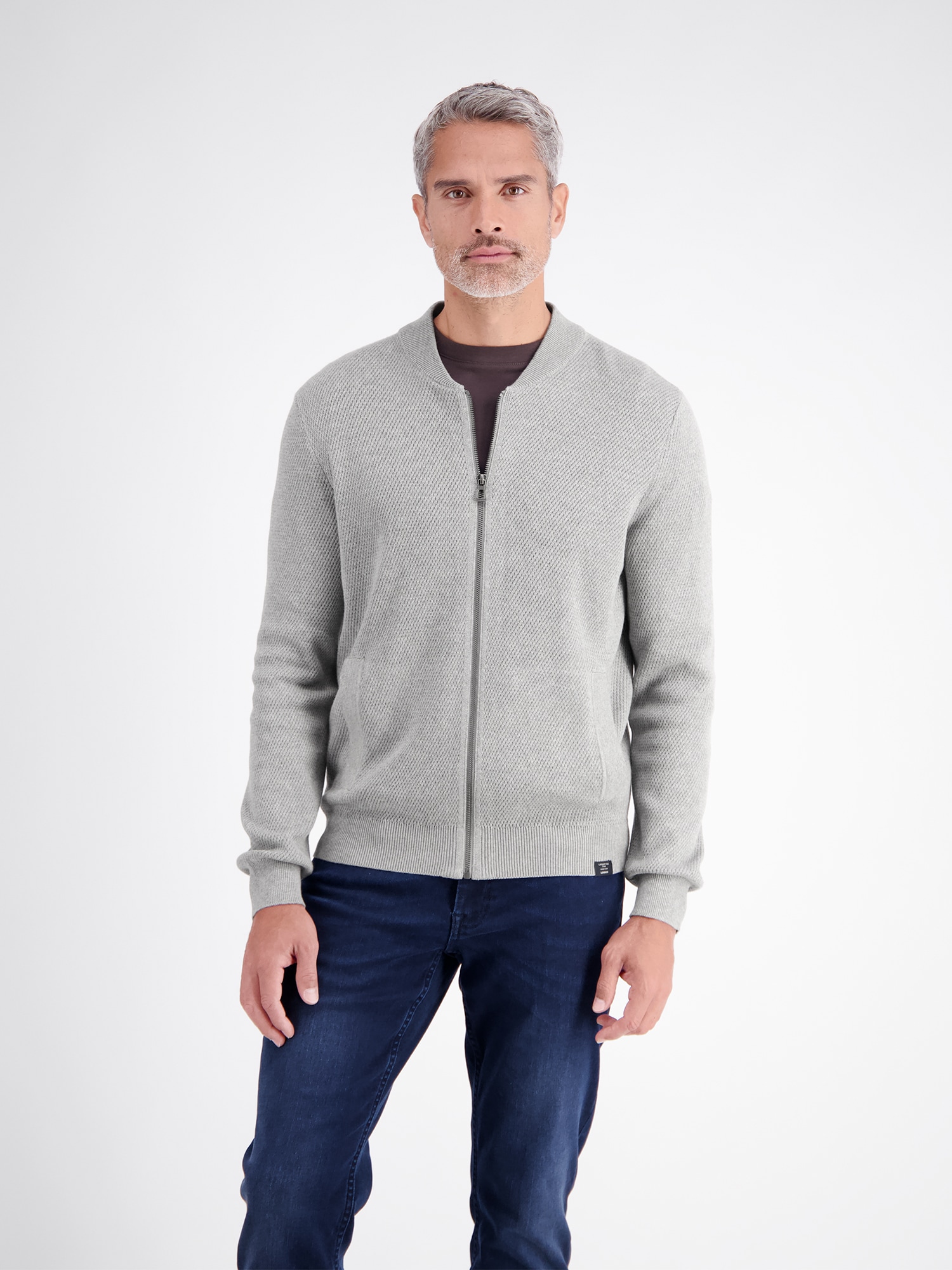 LERROS Strickjacke »Strickjacke aus Baumwollstrick mit dezent flachem Kragen«