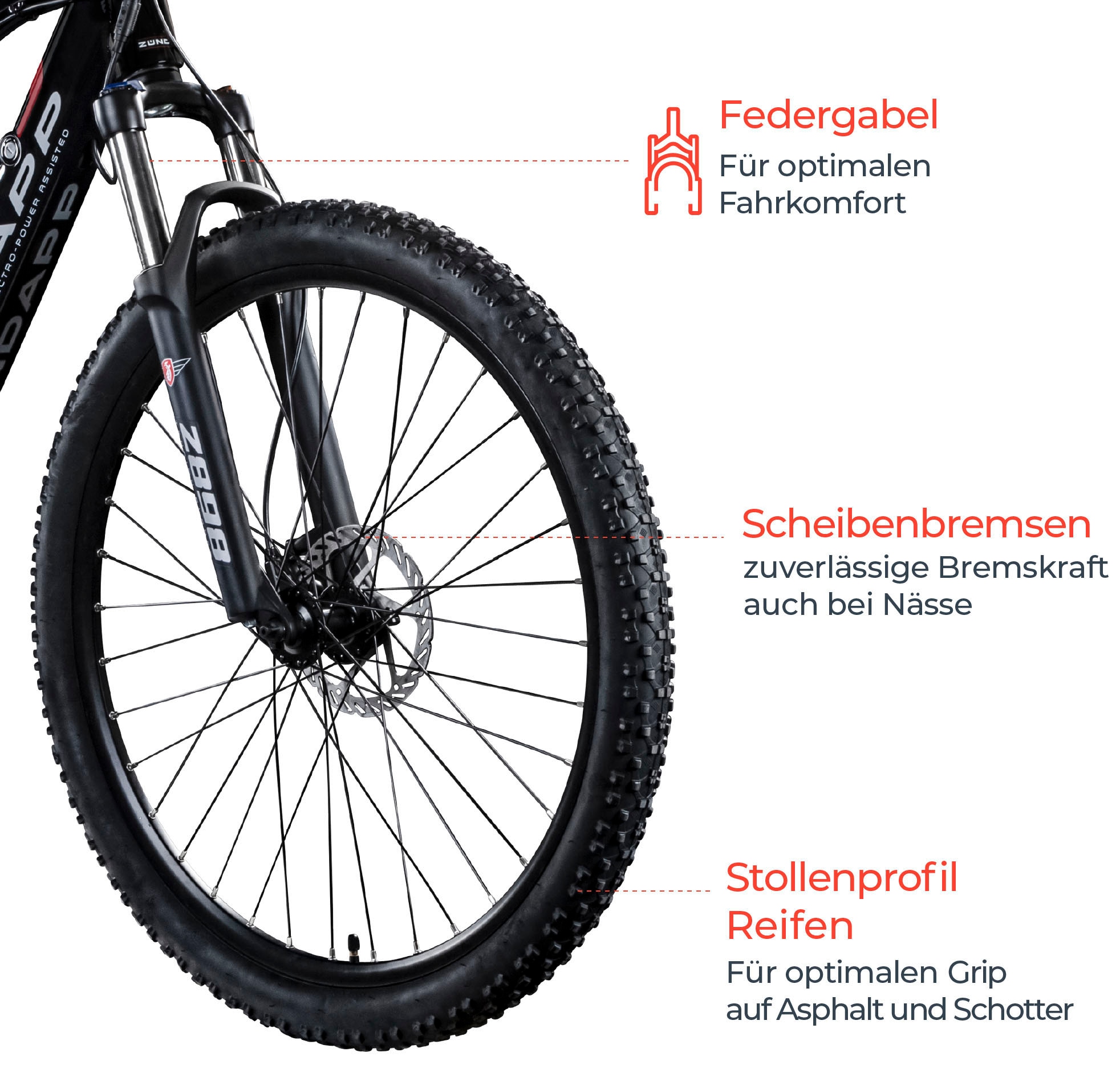 Zündapp E-Bike »Z898«, 24 Gang, Heckmotor 250 W, Pedelec, Elektrofahrrad für Damen u. Herren, MTB