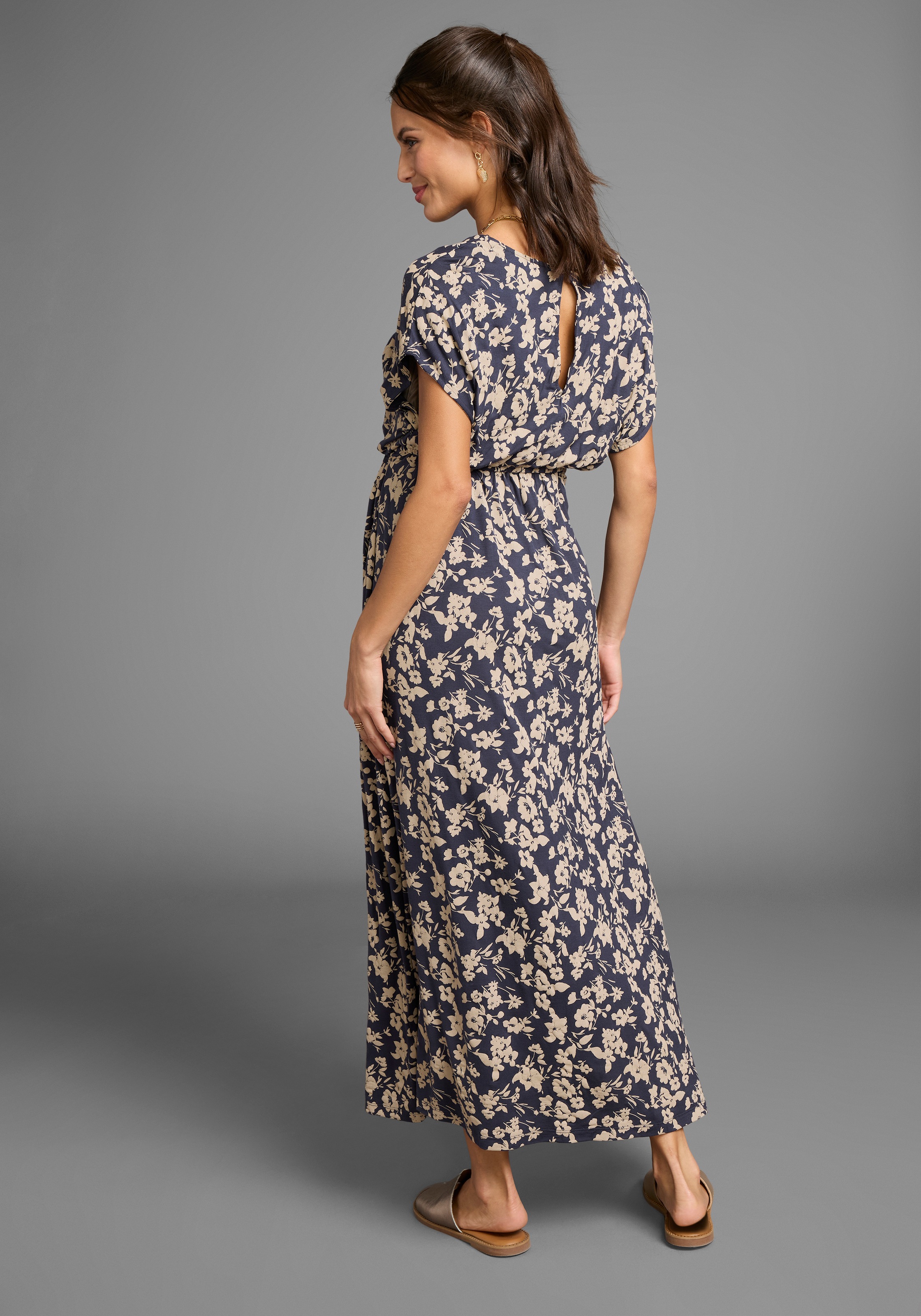 Neun Monate Umstandskleid "Langes Schwangerschafts- und Still-Kleid" Ohne T günstig online kaufen