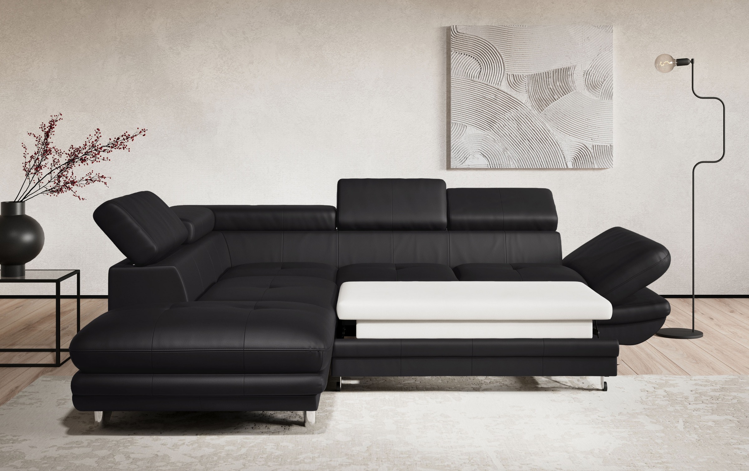 COTTA Ecksofa »Enterprise L-Form«, mit Arm- & Kopfteilverstellung, wahlweise mit Bettfunktion