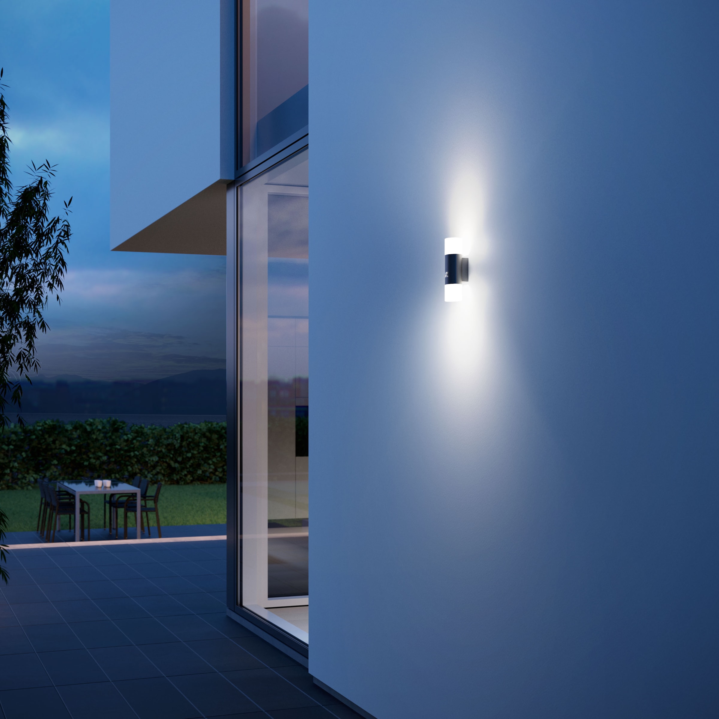steinel LED Außen-Wandleuchte »L 910 S ANT«, 2 flammig-flammig, 180° Bewegungsmelder, Warmweiß,über Kabel, Fassadenleuchte, Aluminium