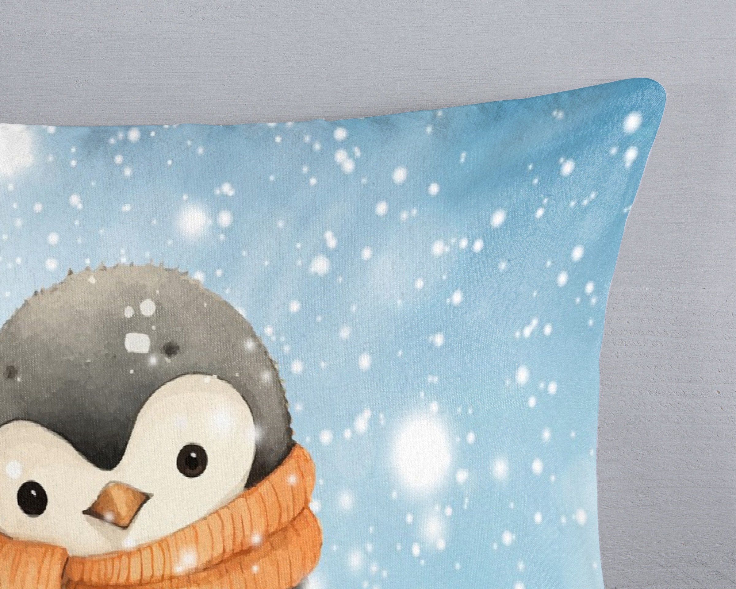 good morning Kinderbettwäsche »Pingi«, Flanell, Biber, 135x200, Winter, Warm, Wende, Kind, Pinguin, Schnee