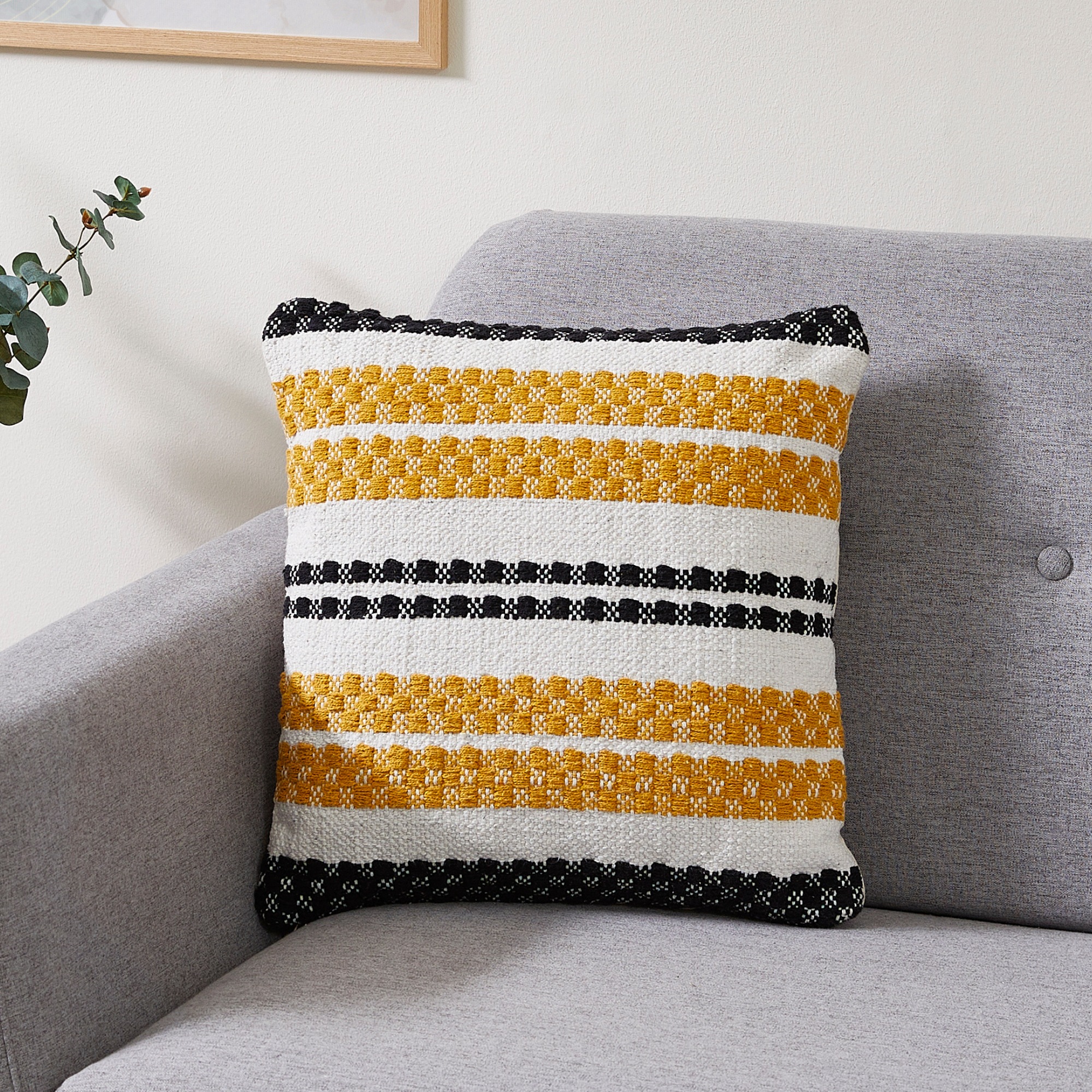 Andiamo Malena Cushion Black White Gold 45x45cm