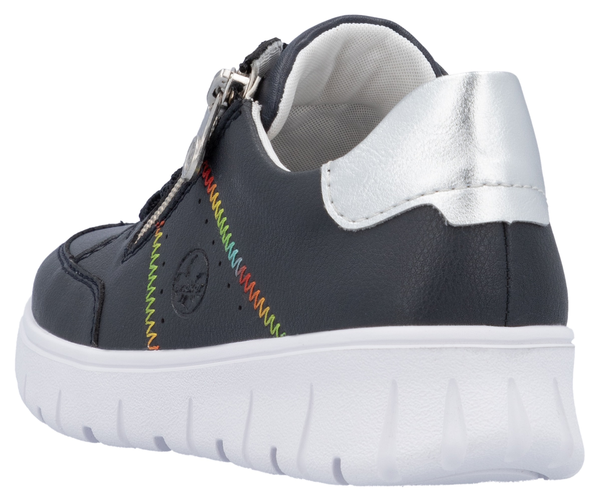 Rieker Sneaker, Schnürschuh, Halbschuh, Freizeitsneaker, seitlicher Reißverschluss