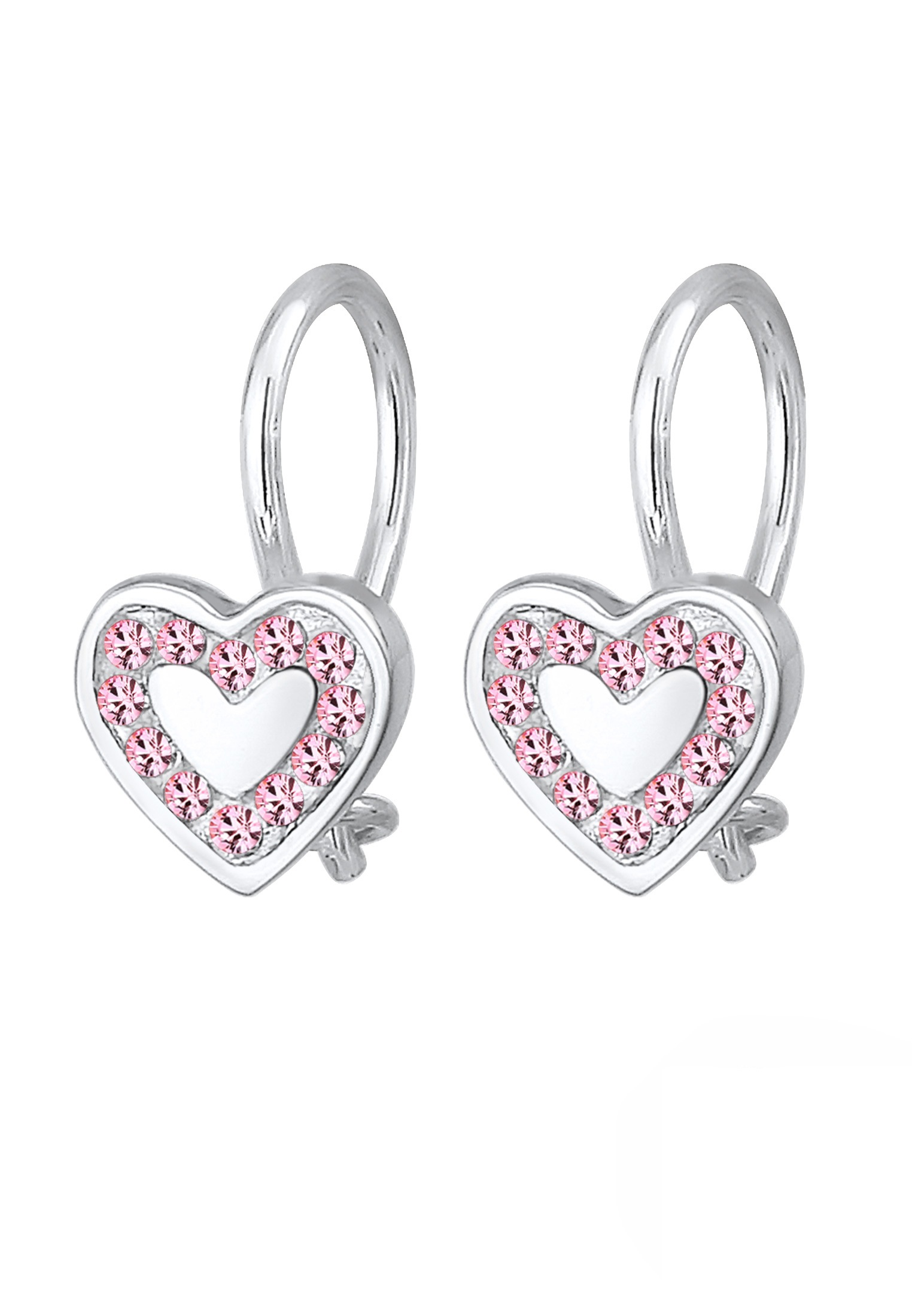 Thumbnail - Elli Paar Ohrstecker "Ohrstecker Herz Glas Kristalle Rose 925 Sterling Silber"