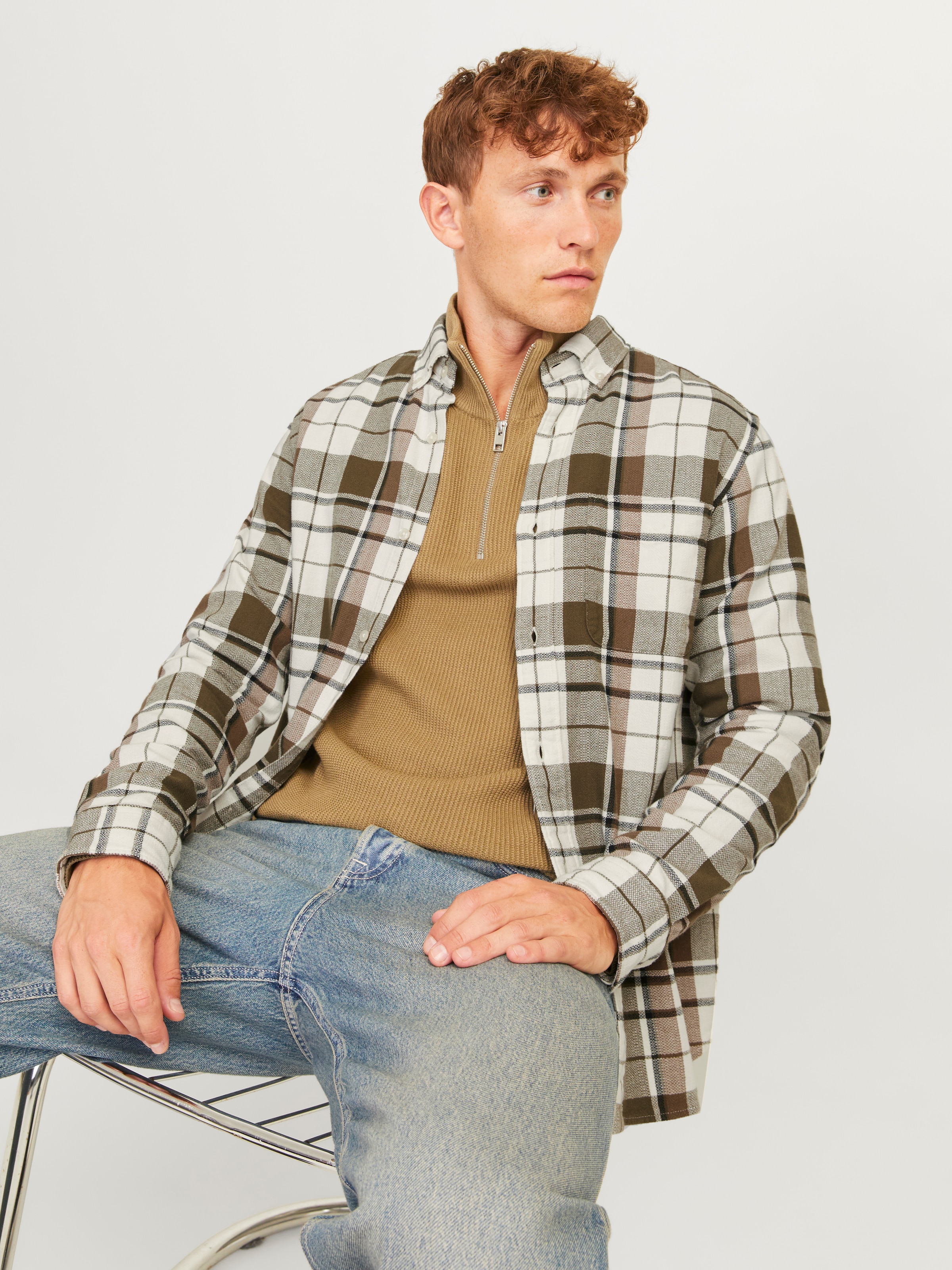 Jack & Jones Langarmhemd »JPRBLUBROOK CHECK STRUCTURE L/S SHIRT SN«