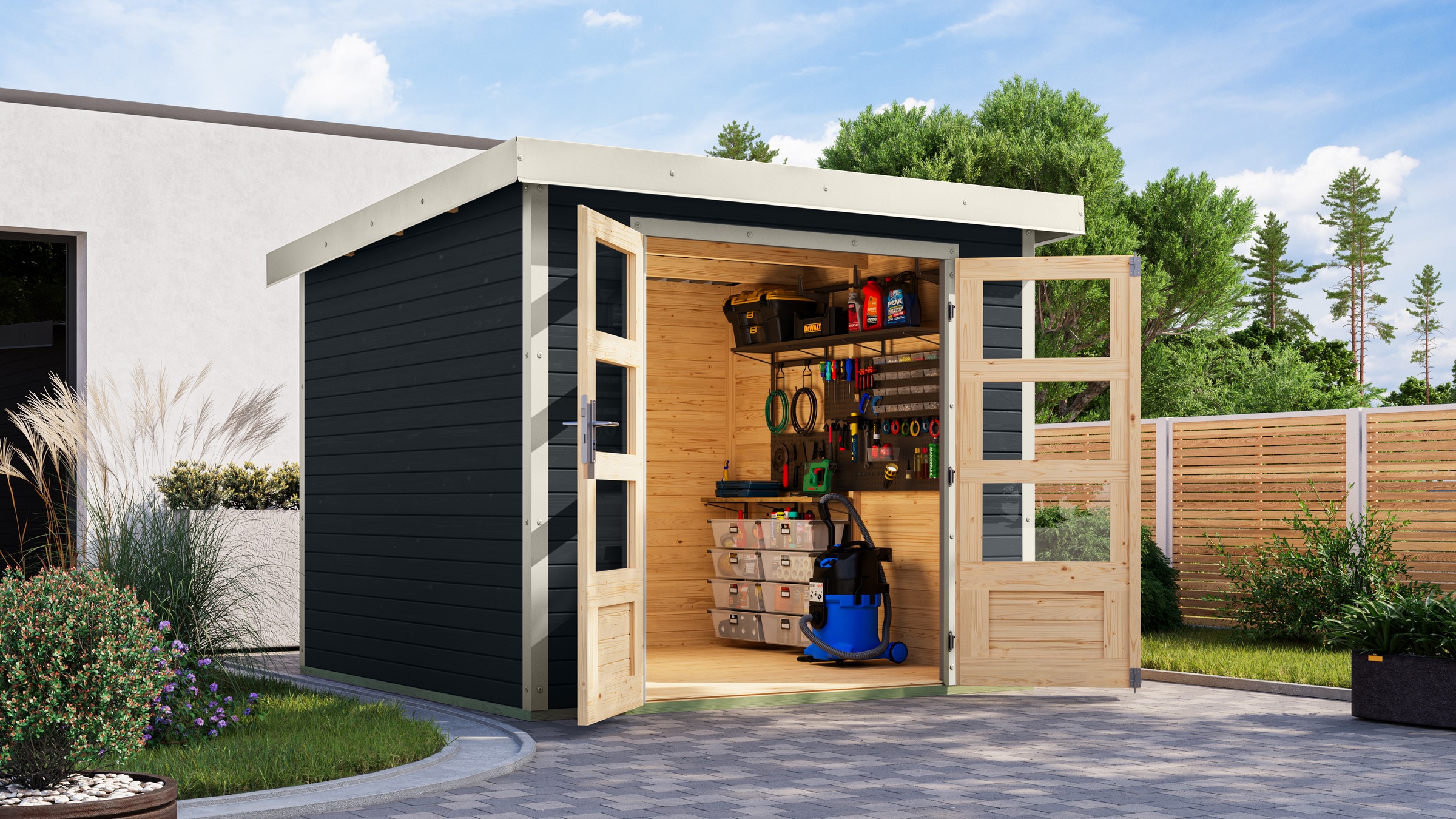 Karibu Gartenhaus "Jupiter 3,5 C" in verschiedenen Farben günstig online kaufen