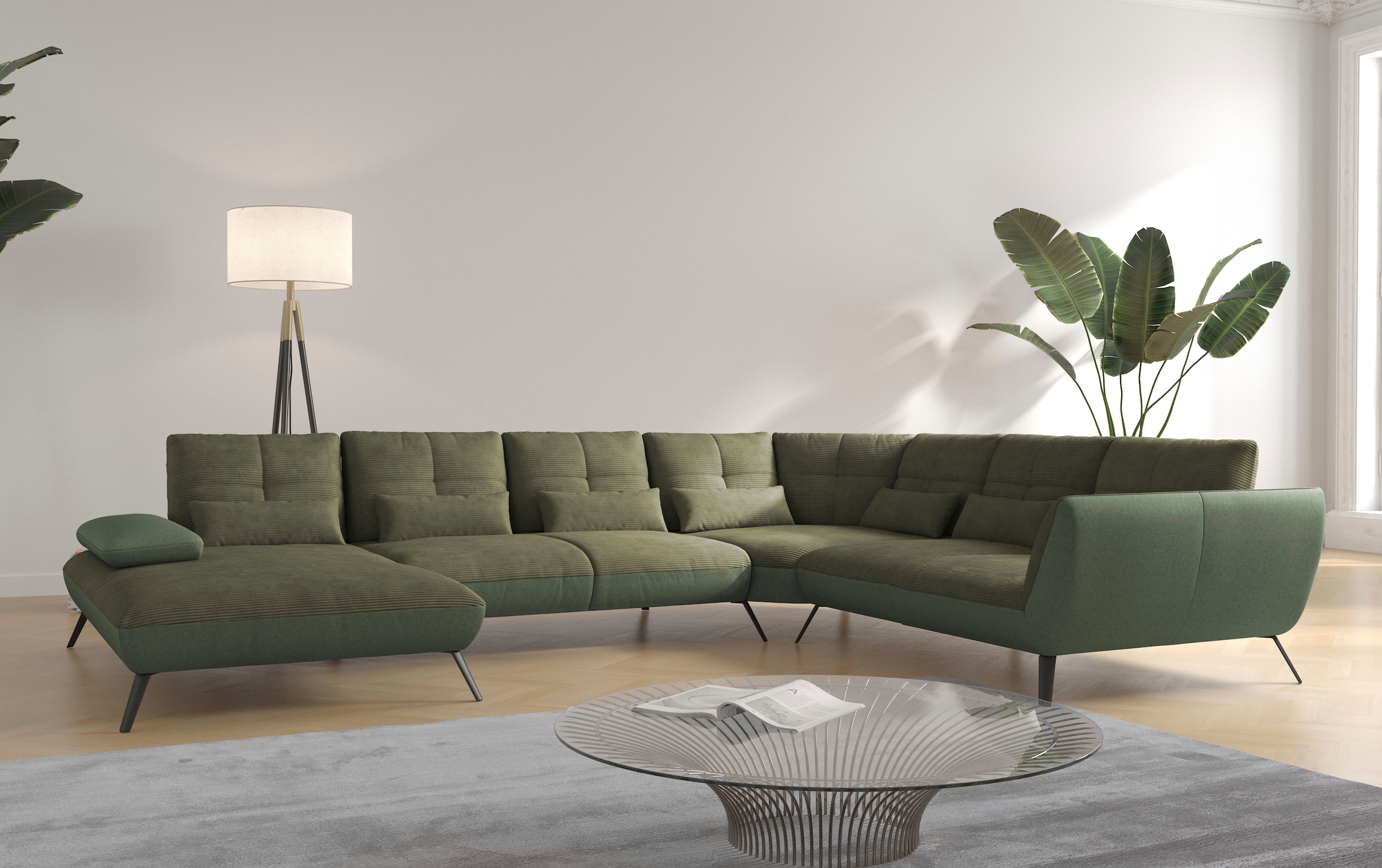 OTTO home Wohnlandschaft "Mikado U-Form" inkl. Sitztiefenverstellung und Armteilverstellung