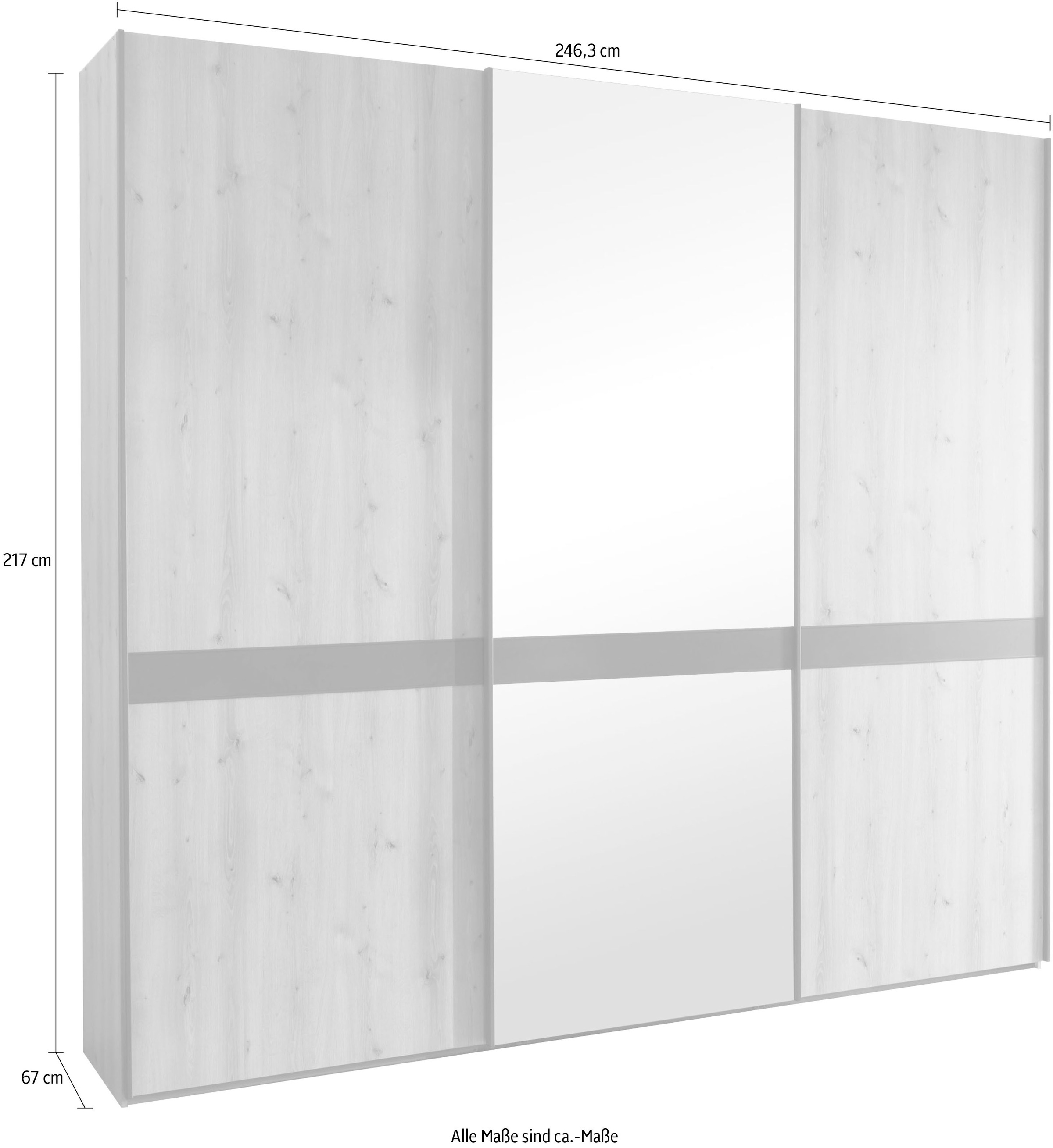 WIEMANN Schwebetürenschrank »Rialto«, hochwertige Dekorfront mit Spiegeltür