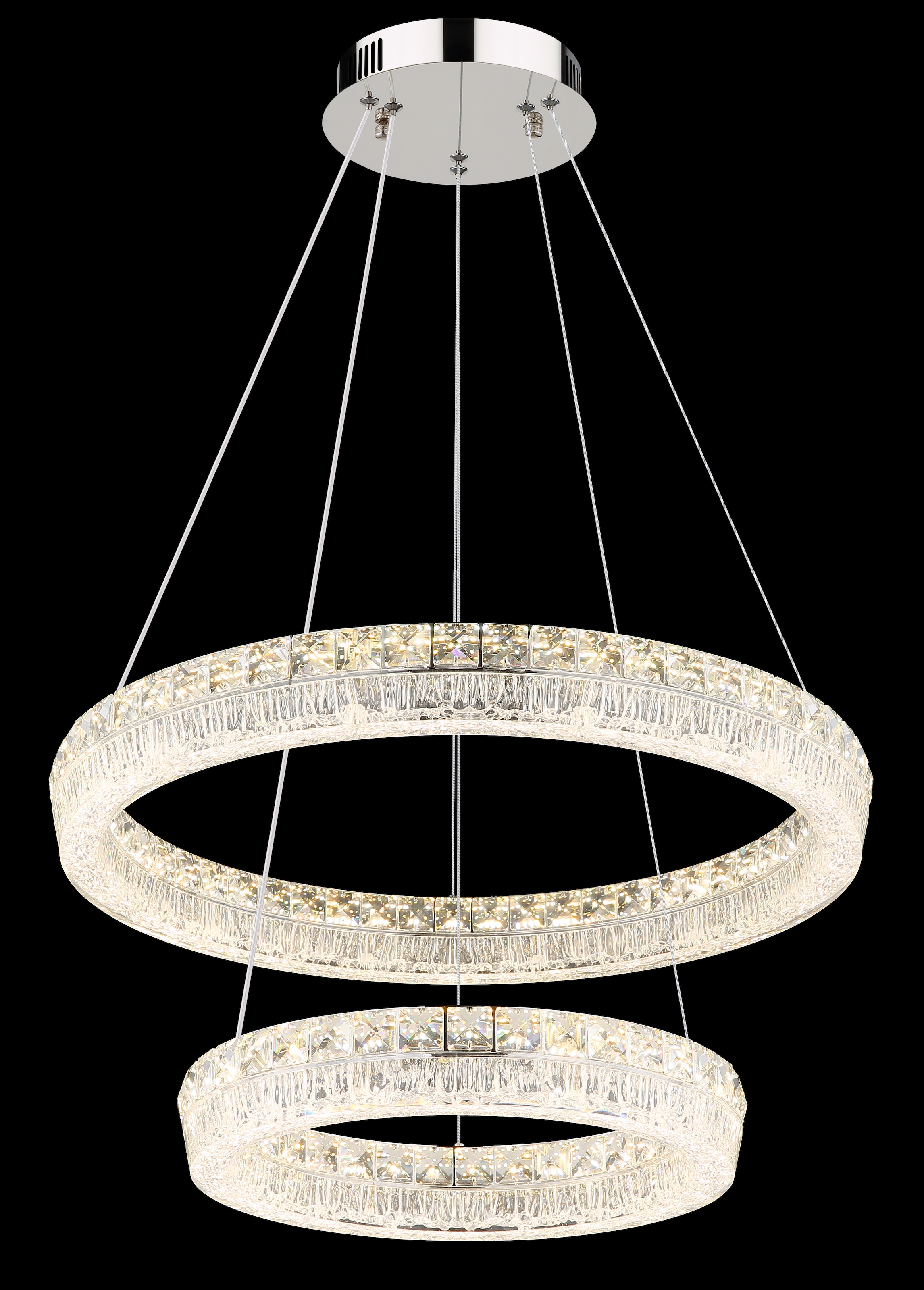 GLOBO LIGHTING Hängeleuchte »LAUREL« LED-Modul 1 Stk. Verchromte Hängeleuchte mit Acryl und Glaskristallen, dimmbar, LED 24W