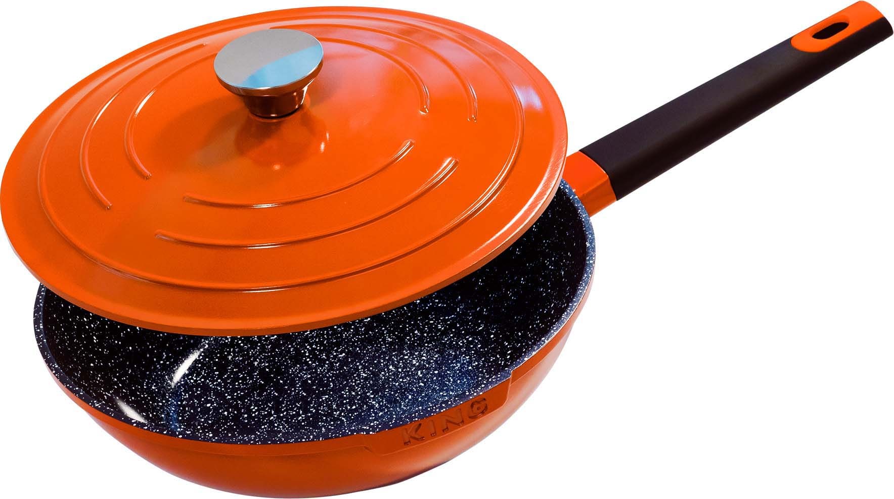 KING Wok "Shine Orange" Aluminiumguss 1 Stk. tlg. Ø 28 cm, Induktion günstig online kaufen