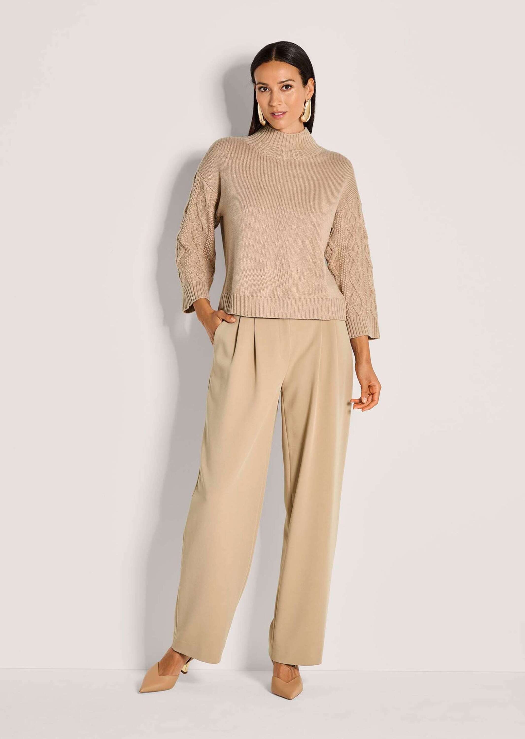 MADELEINE Stehkragenpullover "Strickpullover Eleganter Wollpullover mit Zop günstig online kaufen