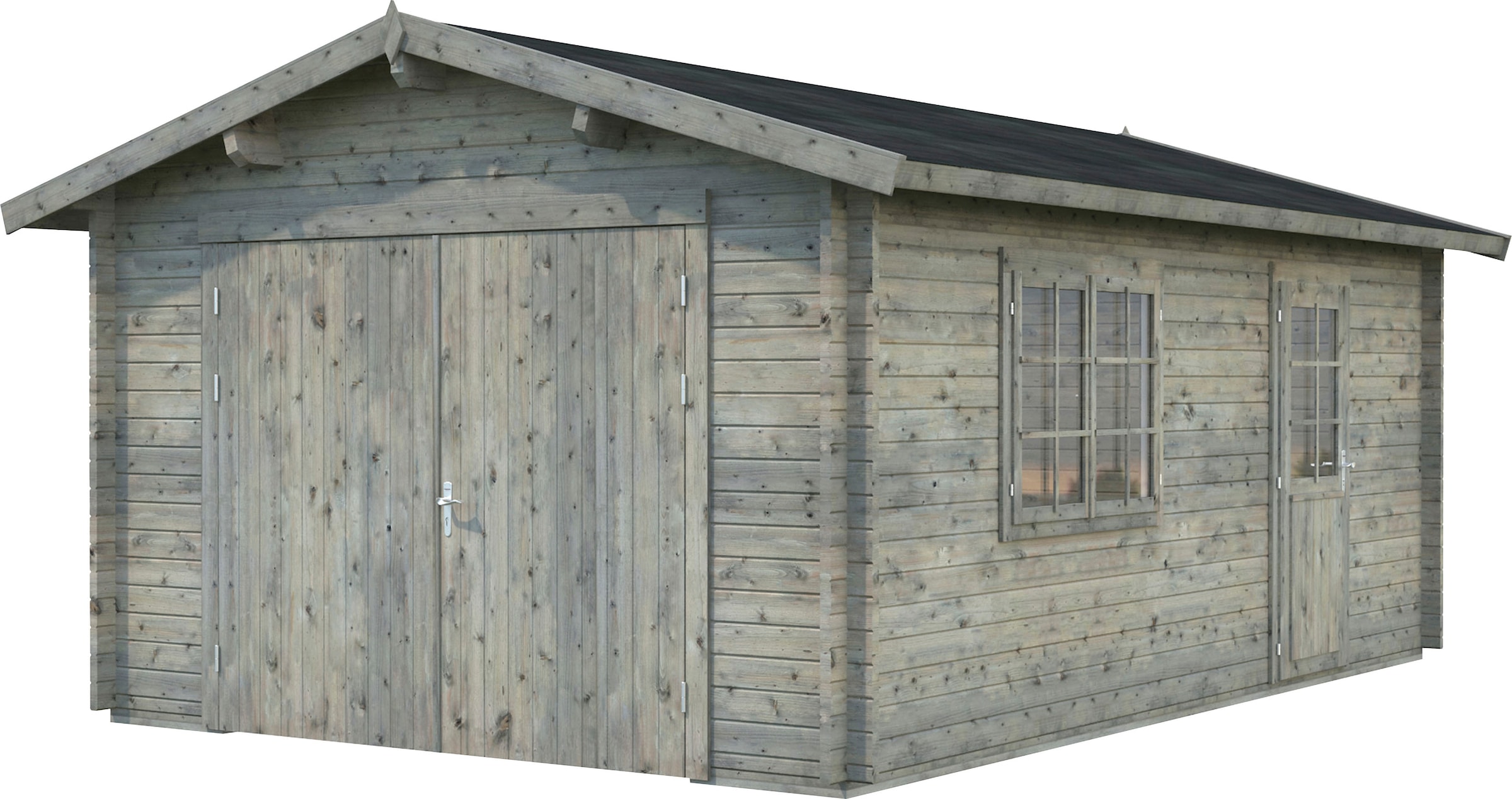 Palmako Garage »Roger«, BxTxH: 426x598x276 cm, mit Holztor, grau