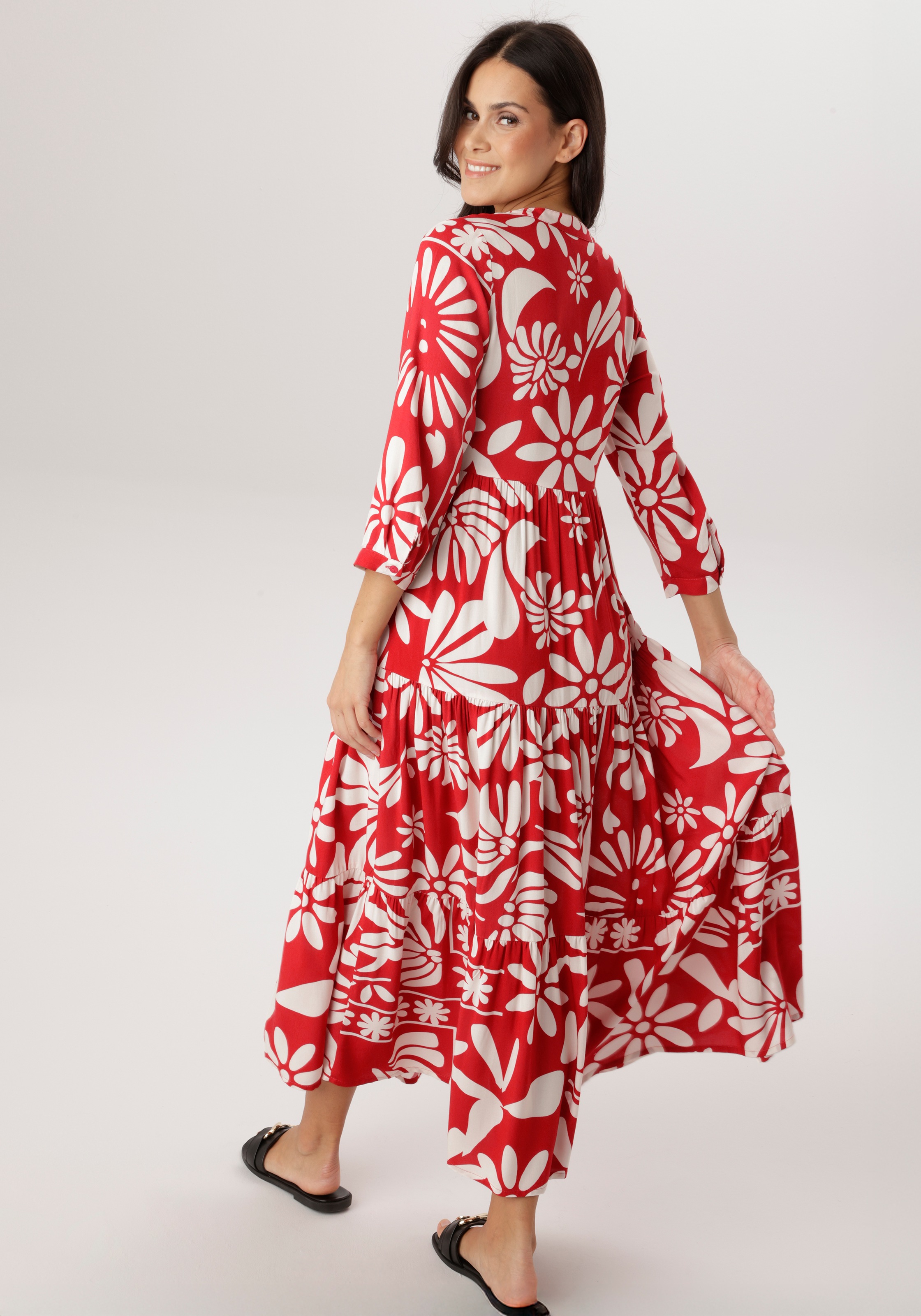 Aniston SELECTED Maxikleid mit fantasievoller Blütenmusterung - NEUE KOLLEK günstig online kaufen