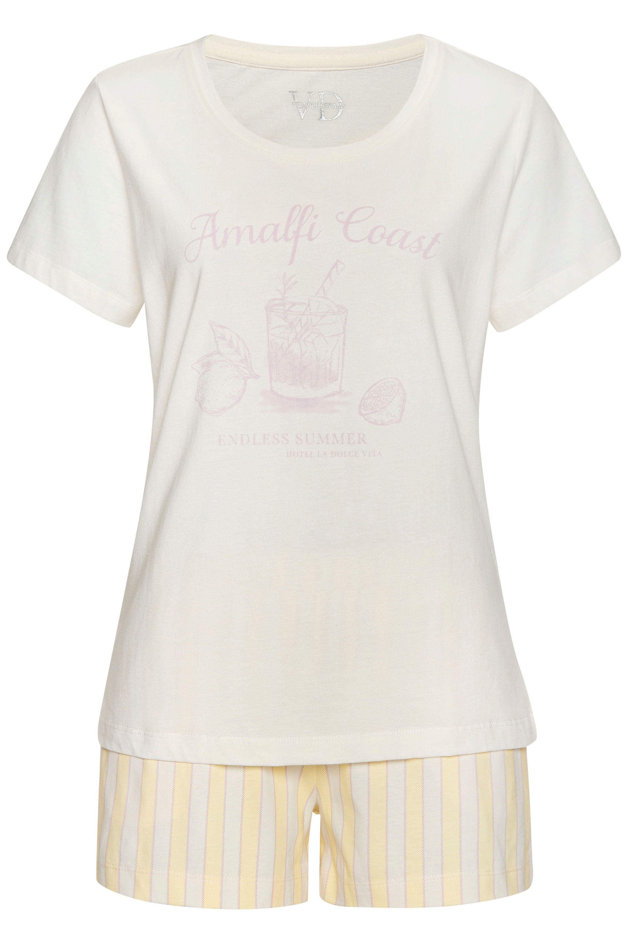 Vivance Dreams Shorty, (Set, 2 tlg.), mit zartem Streifenmuster günstig online kaufen