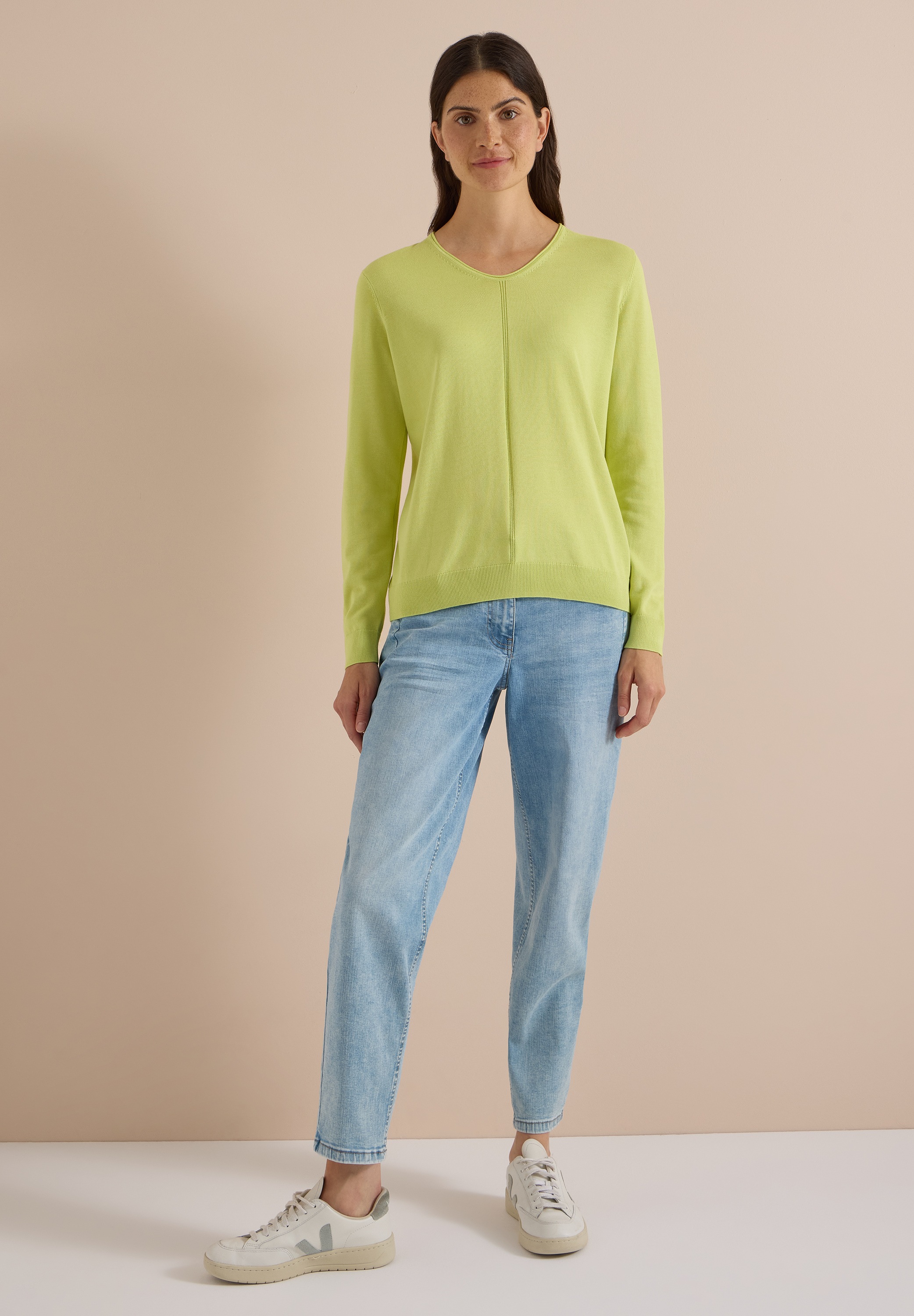 Cecil V-Ausschnitt-Pullover im soften Baumwoll-Mix