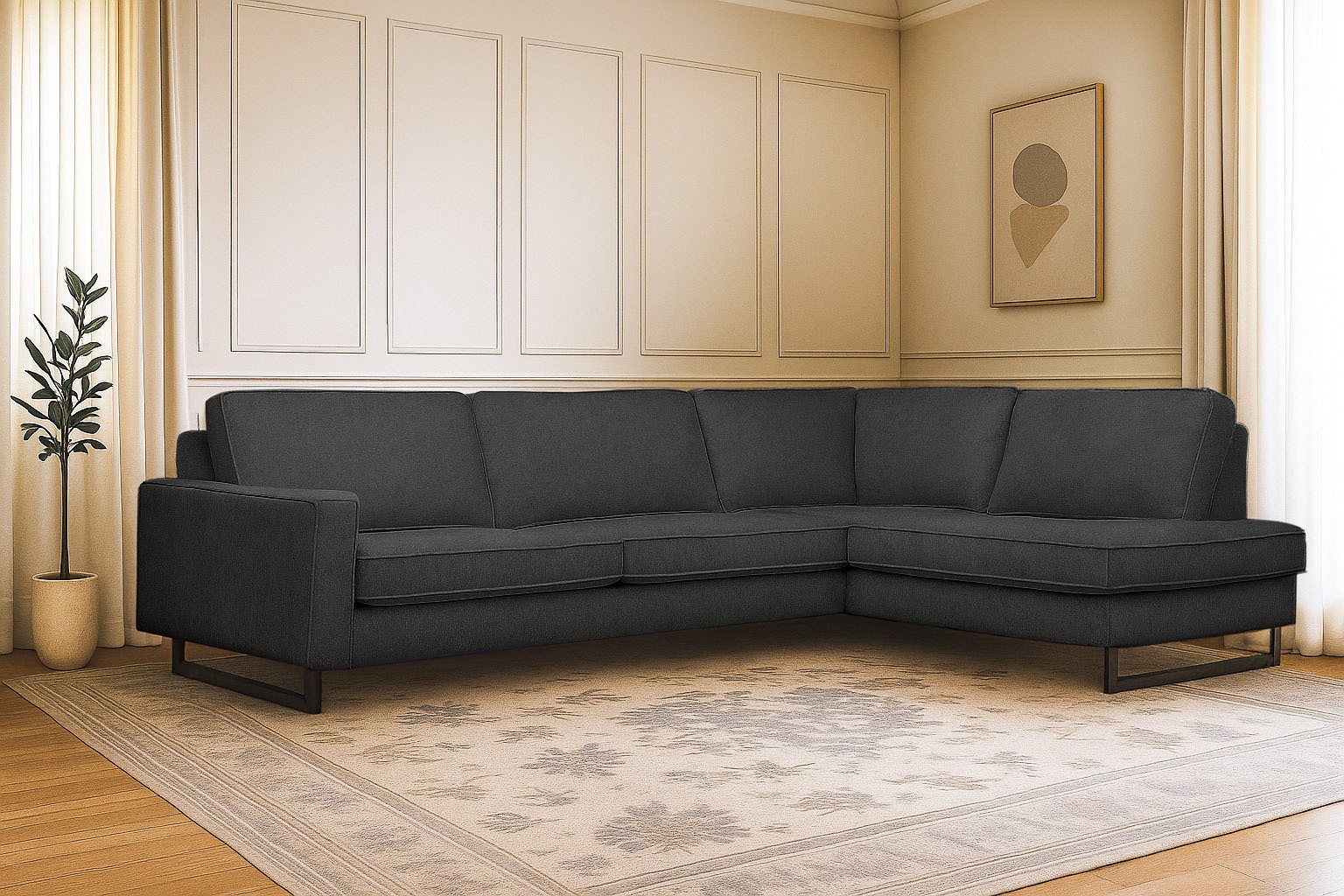 Home affaire Ecksofa "Pinto, 290 cm, Cord, Chenille, Lederoptik, Ottomane l günstig online kaufen