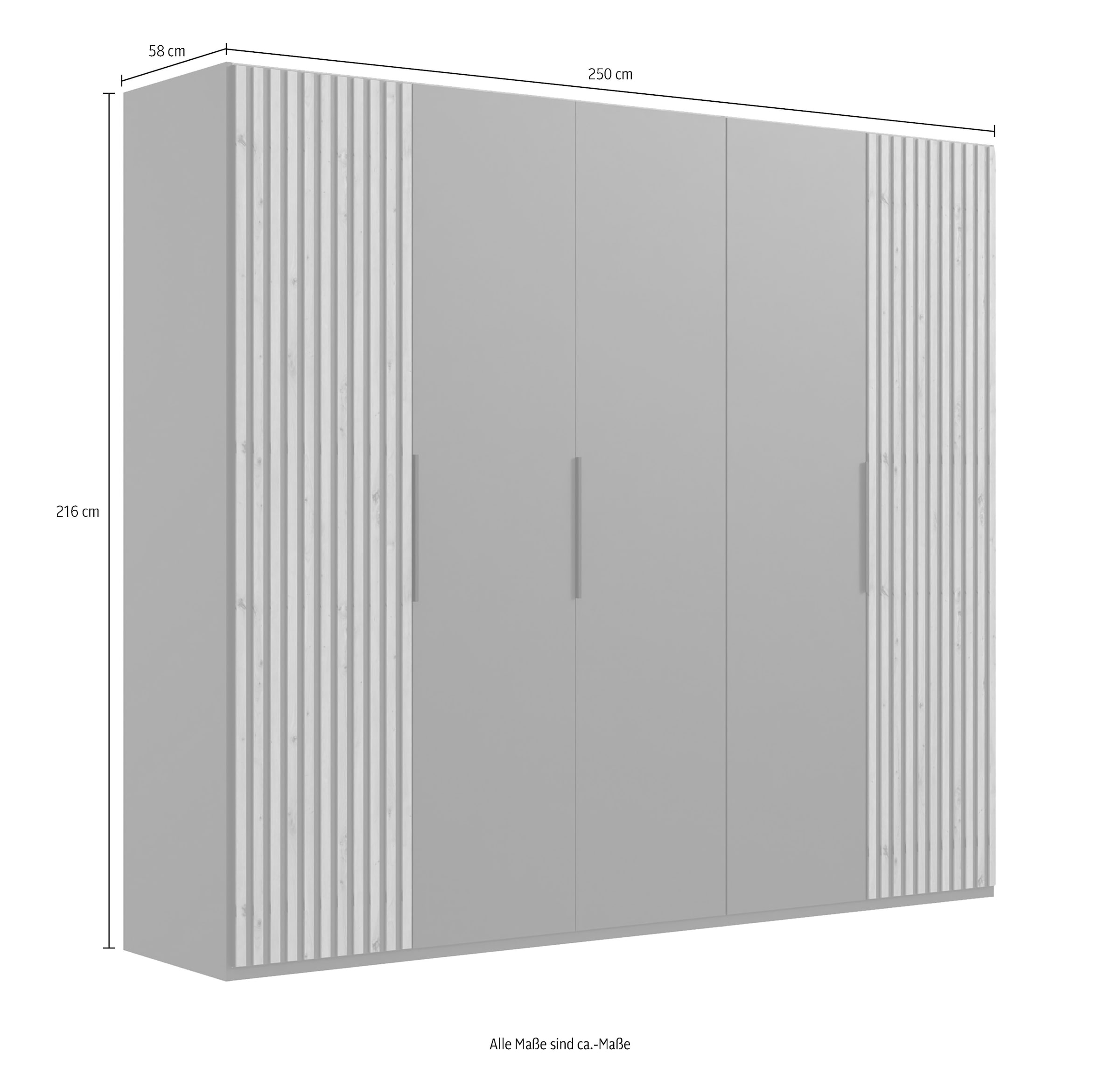 Wimex Drehtürenschrank »Andorra by fresh to go«, Mit 3D-Leisten für Akustikpaneel-Optik