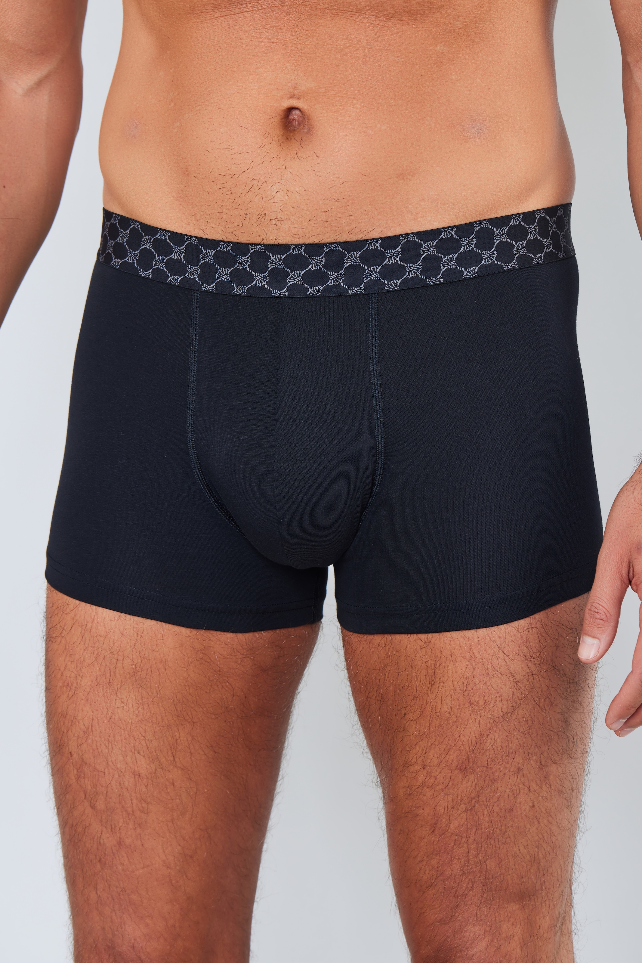 JOOP! Boxer »Everyday«, (3er Pack), Baumwoll-Mix, Cornflower-Design-Bund, elastisch, ohne Eingriff