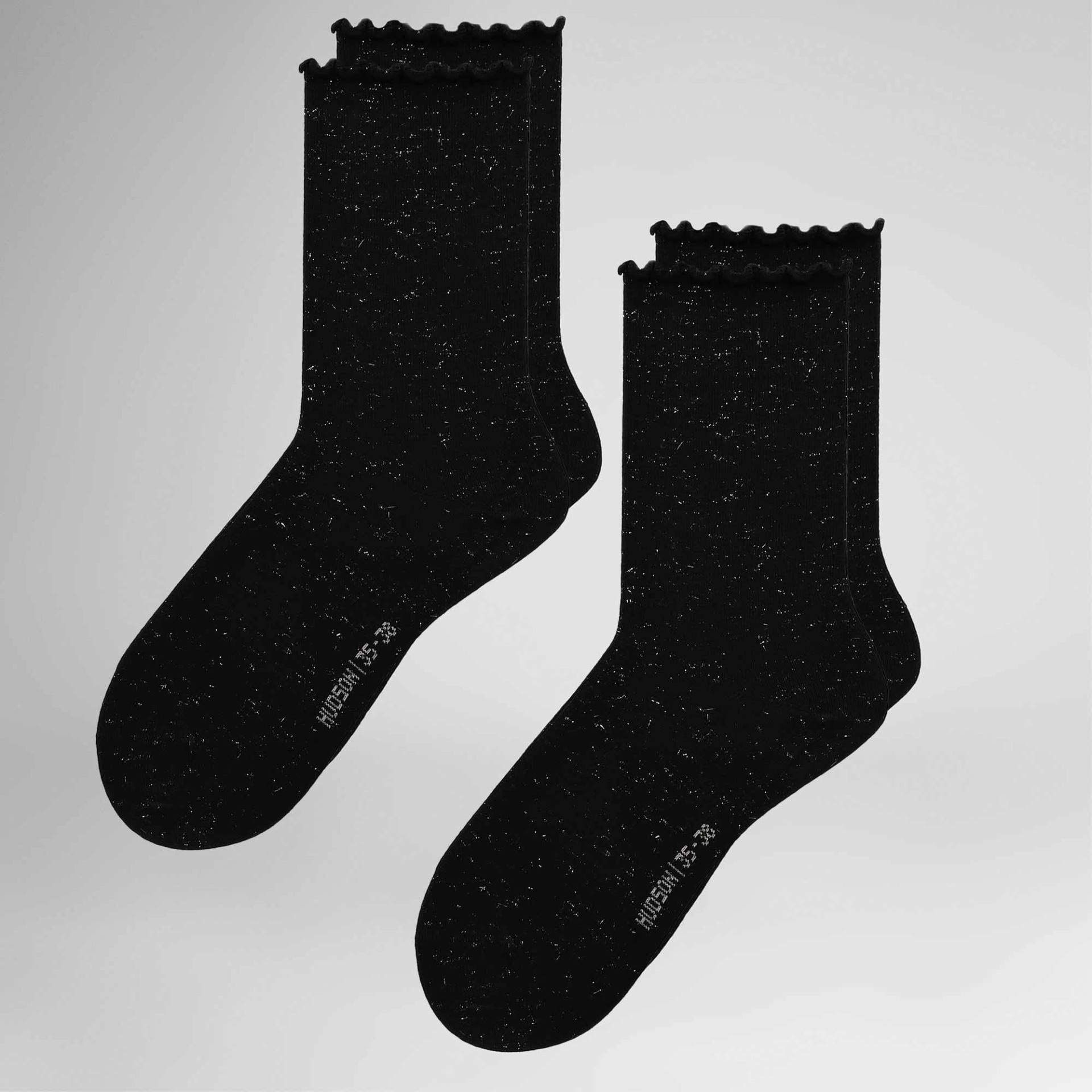Hudson Socken "Socke Playful Glitter 2-Pack" Socken-Doppelpack mit Rüschenbund und Glitzer