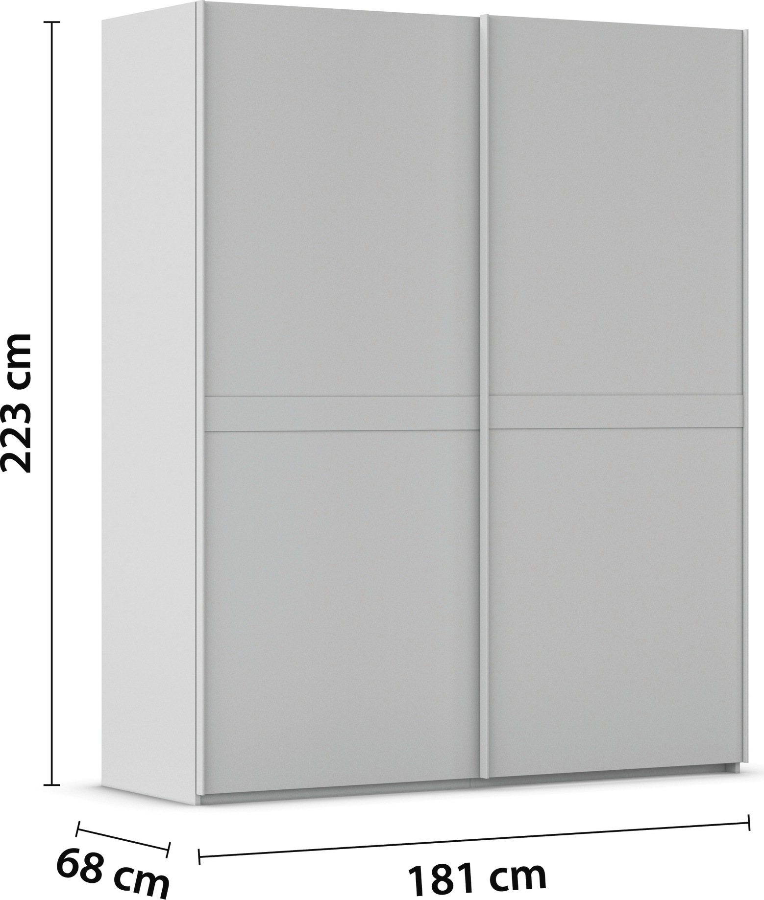 rauch Schwebetürenschrank »Kleiderschrank Schrank Garderobe Schlafzimmerschrank SCALE-LINE«, edle Optik mit Bauchbinde in Korpusfarbe Dekorfront MADE IN GERMANY