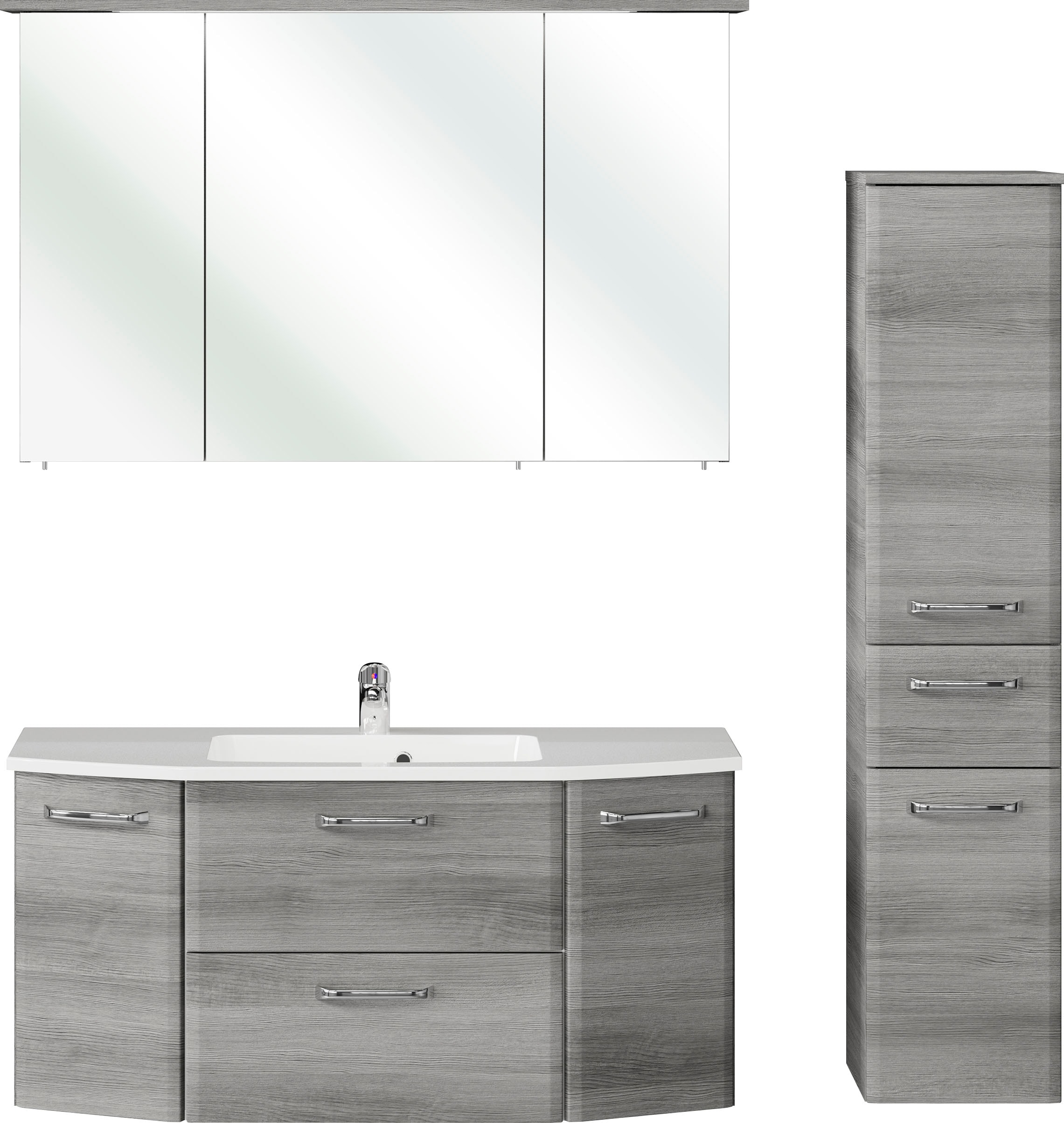 Saphir Badmöbel-Set "Quickset 3-teilig, Mineralmarmor-Waschtisch und LED-Sp günstig online kaufen