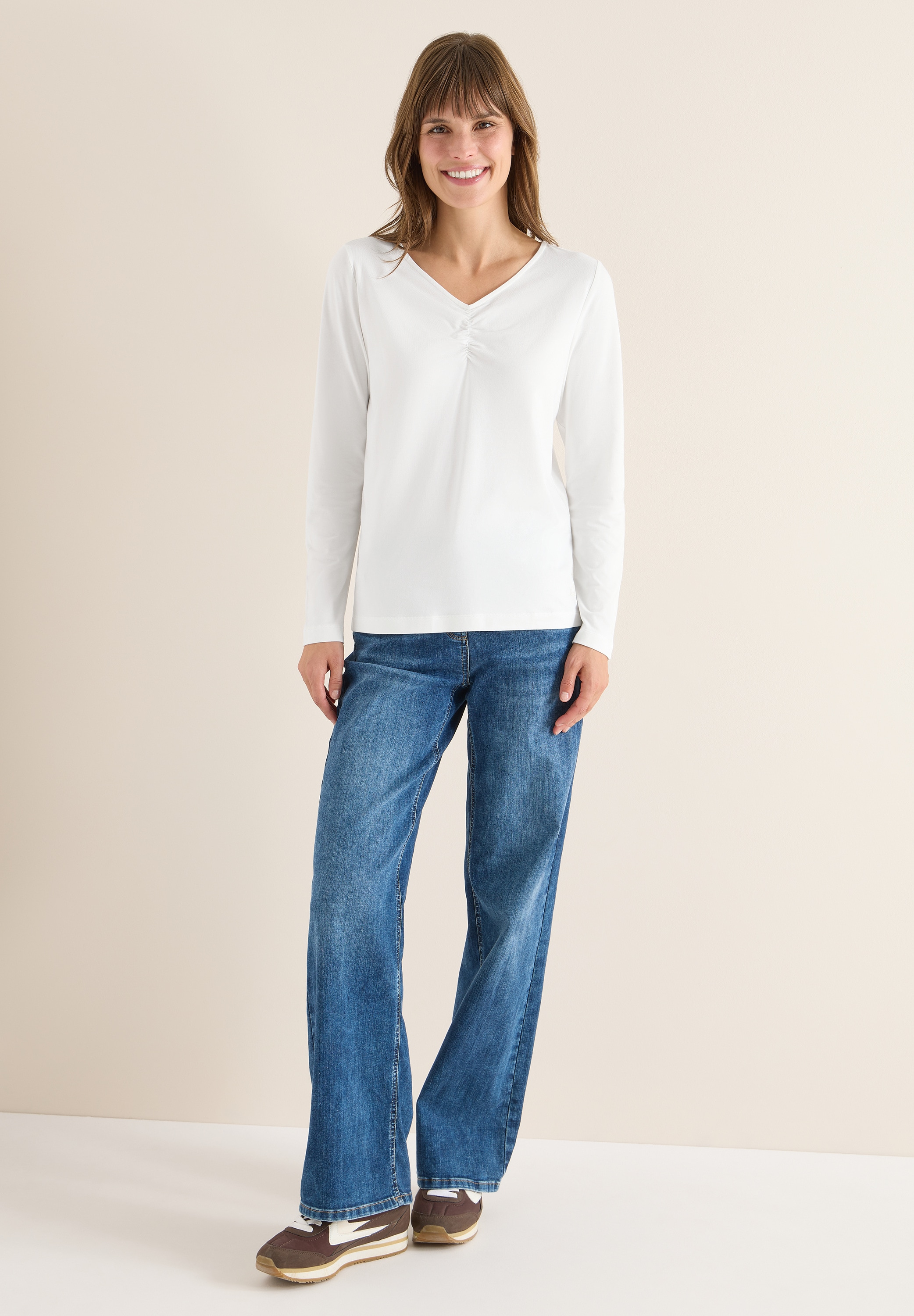 Cecil Langarmshirt mit V-Ausschnitt