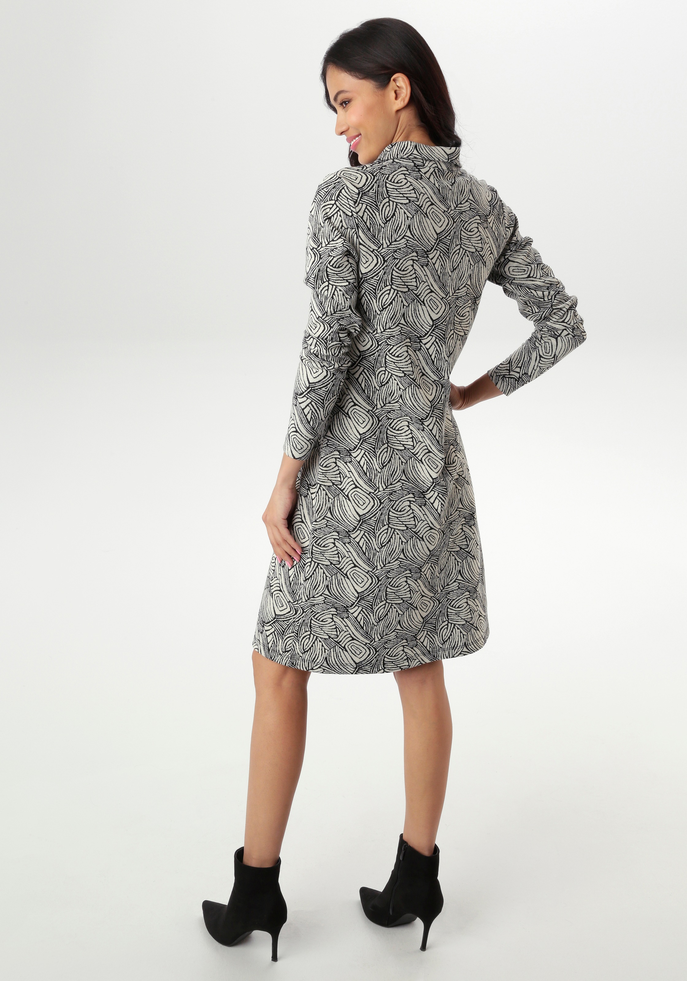Aniston SELECTED Jerseykleid, mit trendiger Jaquardmusterung - NEUE KOLLEKT günstig online kaufen