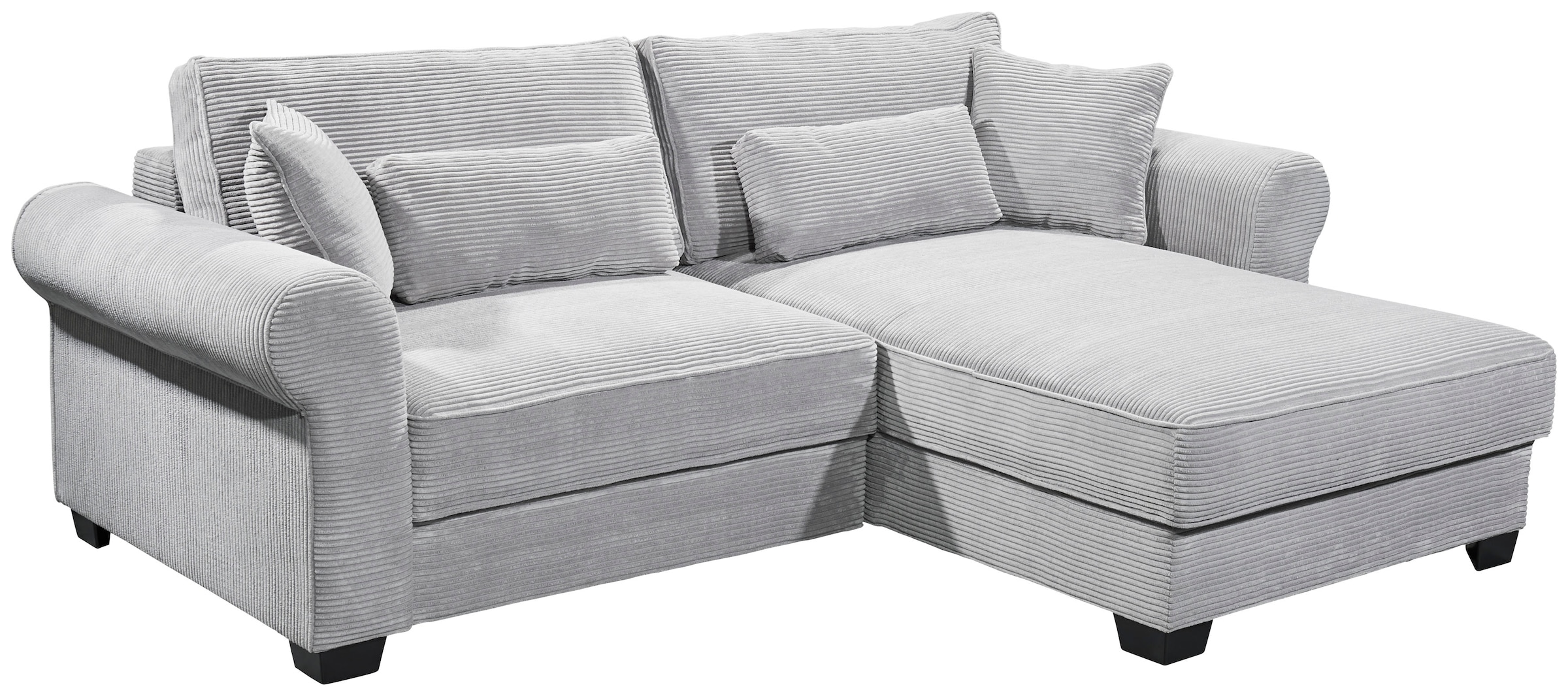 ED EXCITING DESIGN Ecksofa »Angelina L-Form«, mit Bettfunktion, Bettkasten & 4 Zierkissen