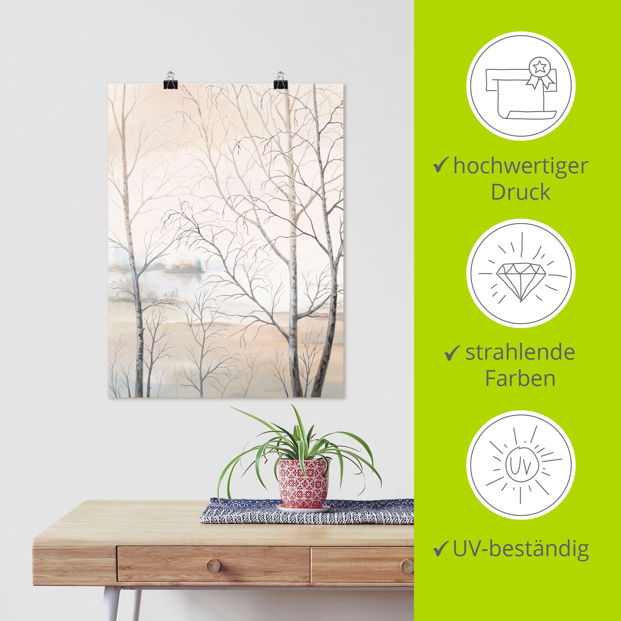 Artland »Seeufer am Wald II« Gewässer 1 Stk. tlg. ohne Rahmen