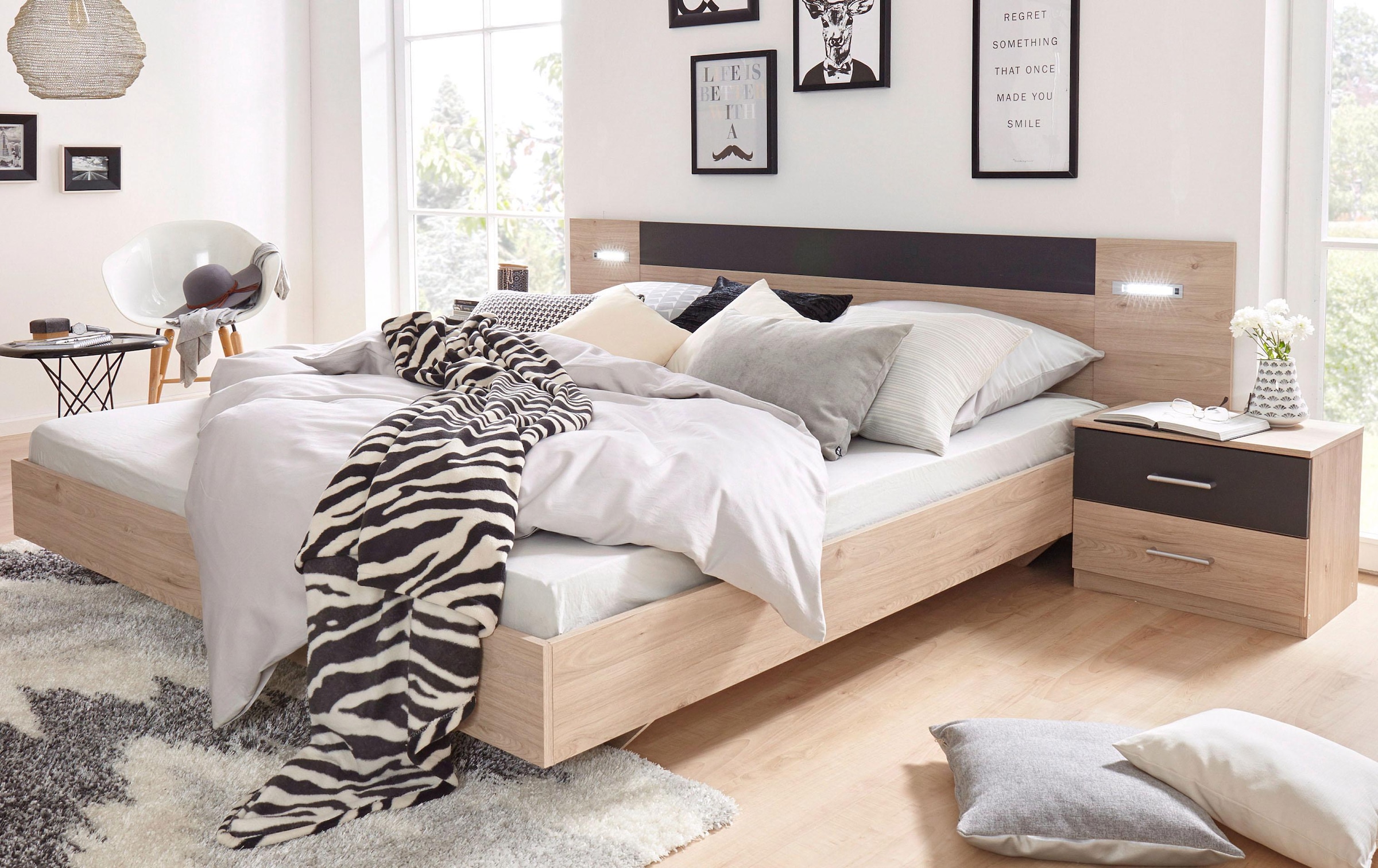 Schlafzimmer-Set WIMEX, grau, Schlafzimmermöbel-Sets, "Angie"