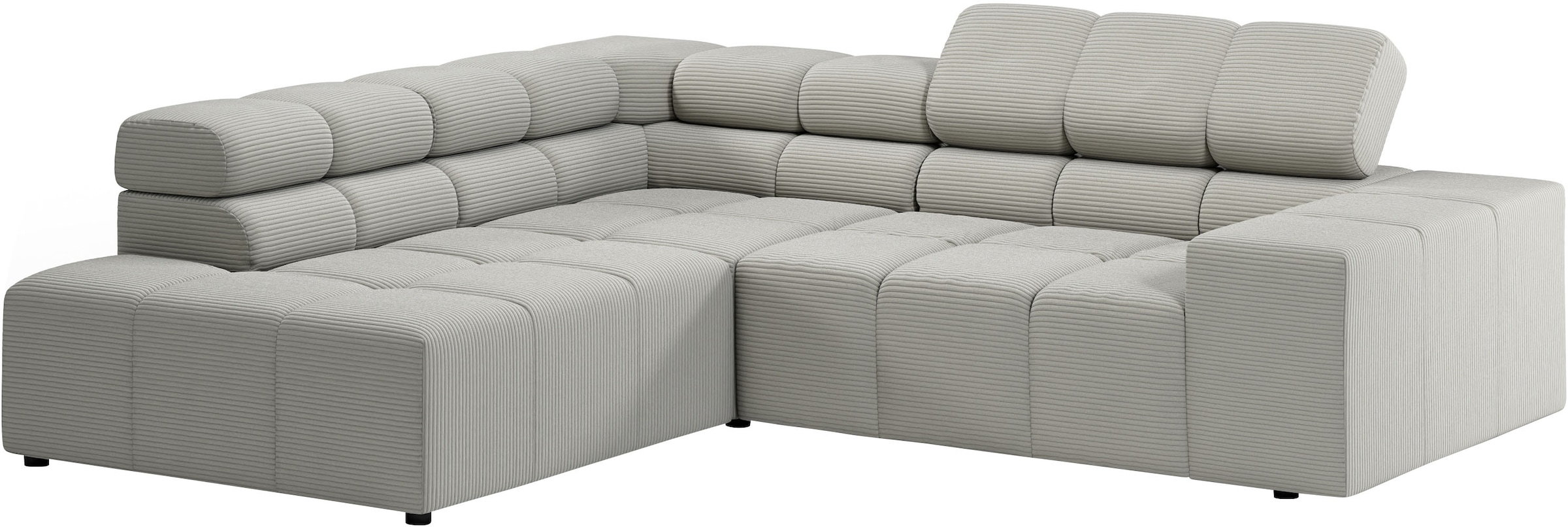 INOSIGN Ecksofa »Ancona, incl. Kopfteilverstellung + 3 Zierkissen, L-Form, Breite 249cm«, wahlweise motorische Sitztiefenverstellung, B/T(H: 249/215/70 cm