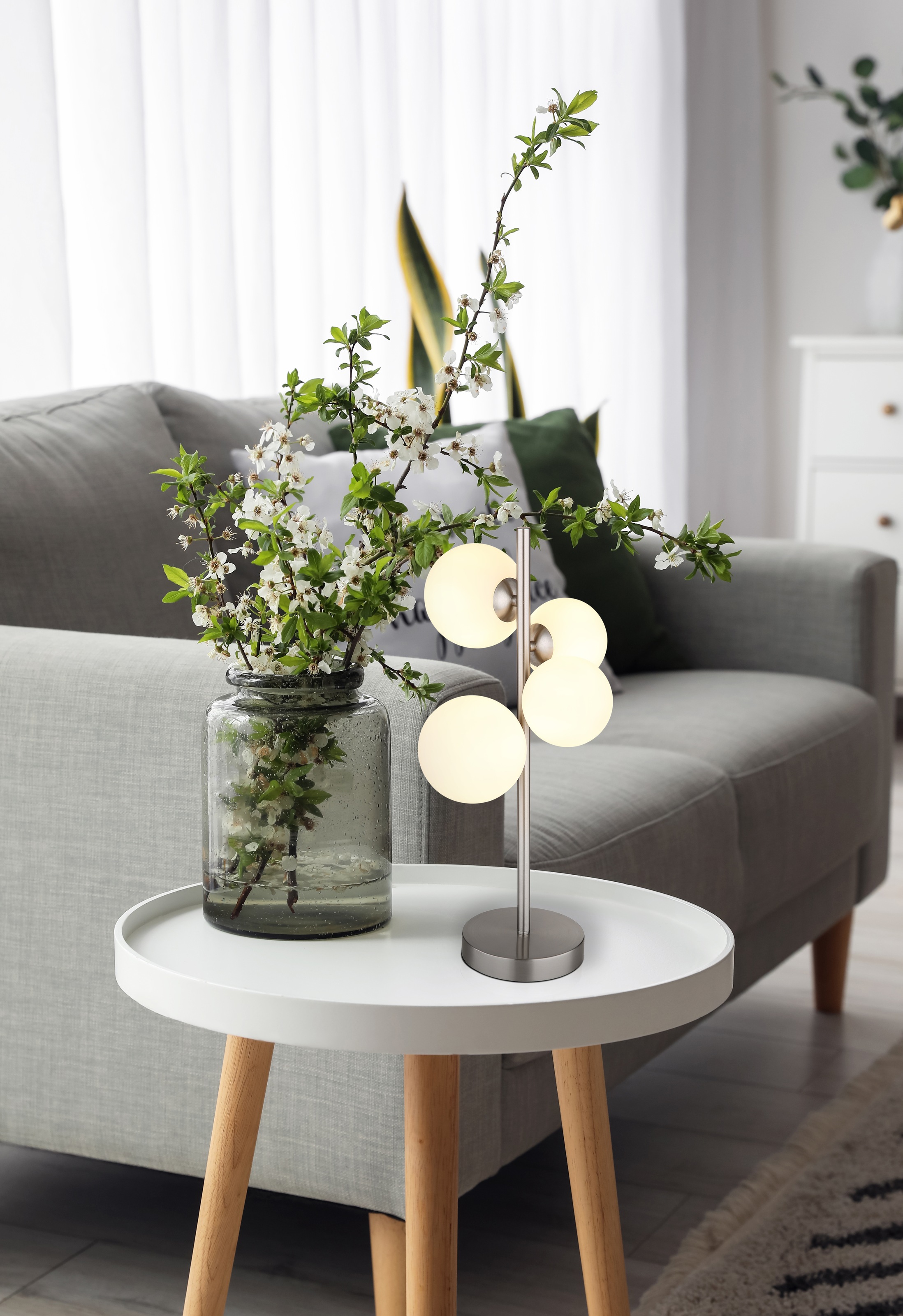 GLOBO LIGHTING Tischleuchte »RIHA«, Leuchtmittel G9 | Leuchtmittel wechselbar, Tischlampe/Glas opal/modern/Wohnzimmer/Schlafzimmer