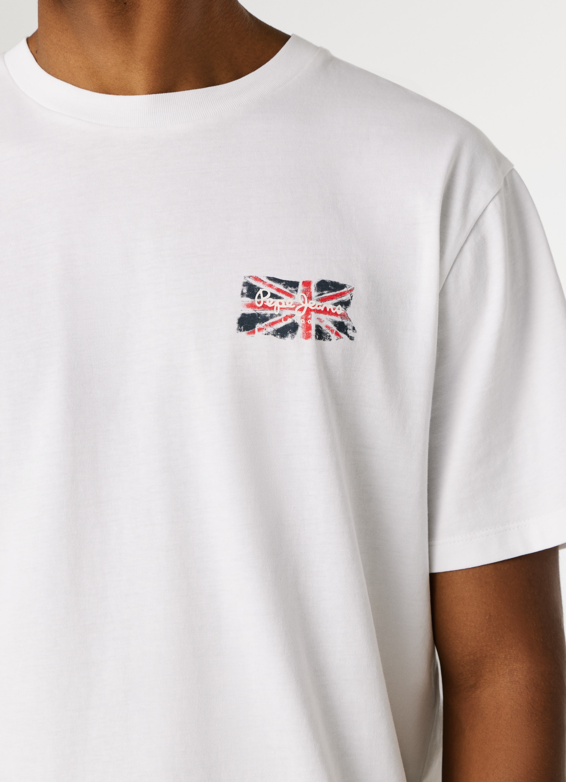 Pepe Jeans T-Shirt »Small Flag« aus reiner Baumwolle, Rundhals