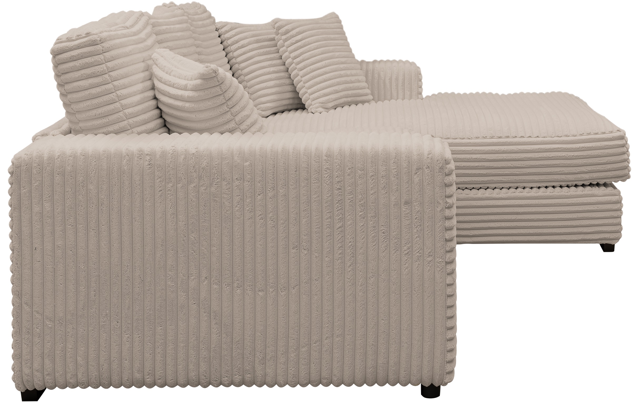 WERK2 Ecksofa »Eden modern und zeitlos, geschmackvolles Sofa, Breite 286cm, L-Form«, Design Ecksofa in Cord mit besonders weichem Sitzkomfort
