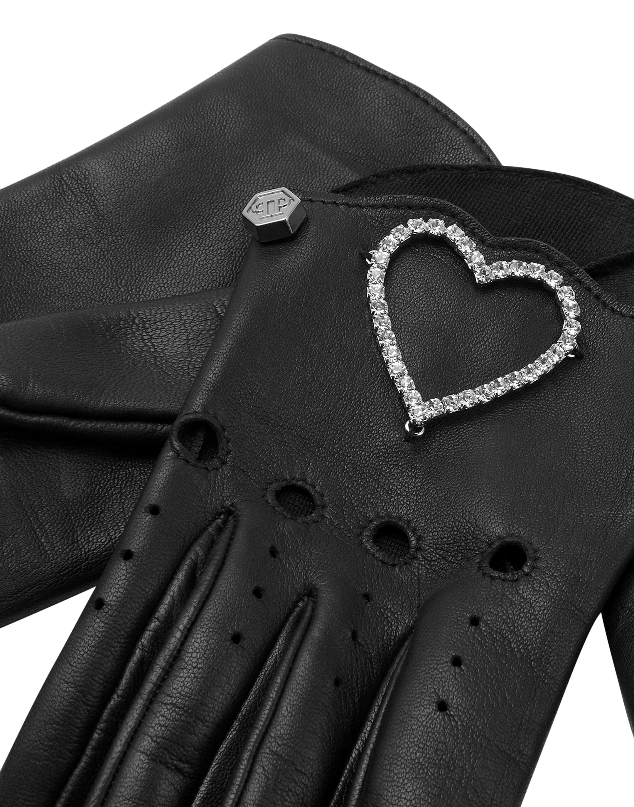 PHILIPP PLEIN Lederhandschuhe »Love Mit Schmucksteinen«