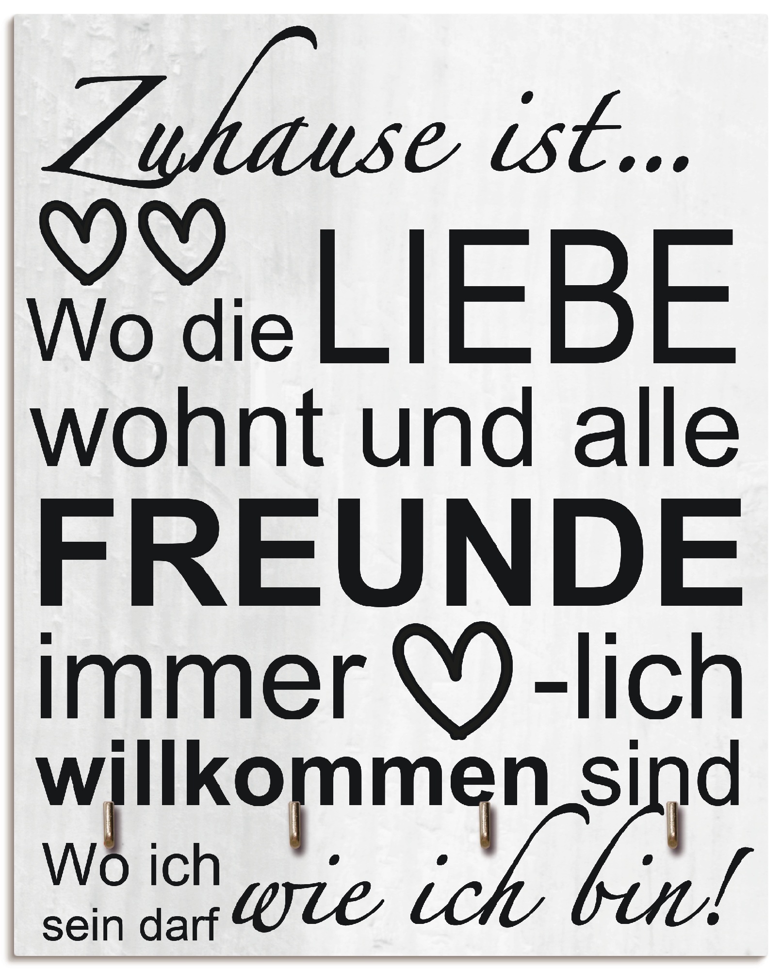 Artland Hakenleiste »Wo die Liebe wohnt«, MDF