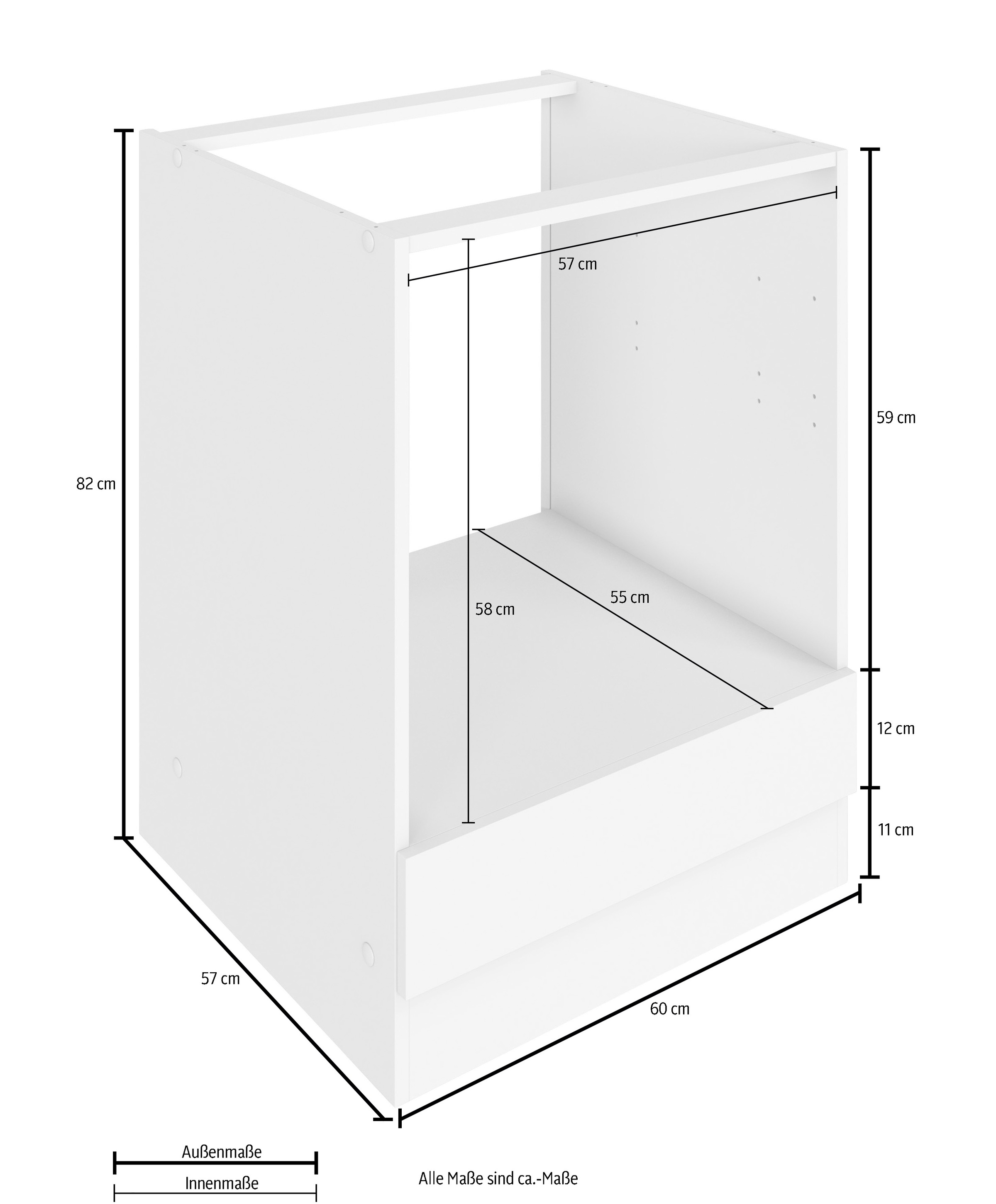 KOCHSTATION Herdumbauschrank »KS-Luhe«, 60 cm breit
