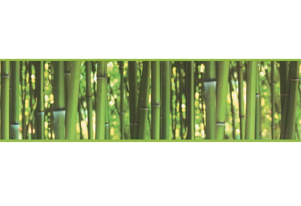 Bordüre »Stick Ups«, Wald, Bordüre selbstklebend Tapete Grün matt Bambus glatt