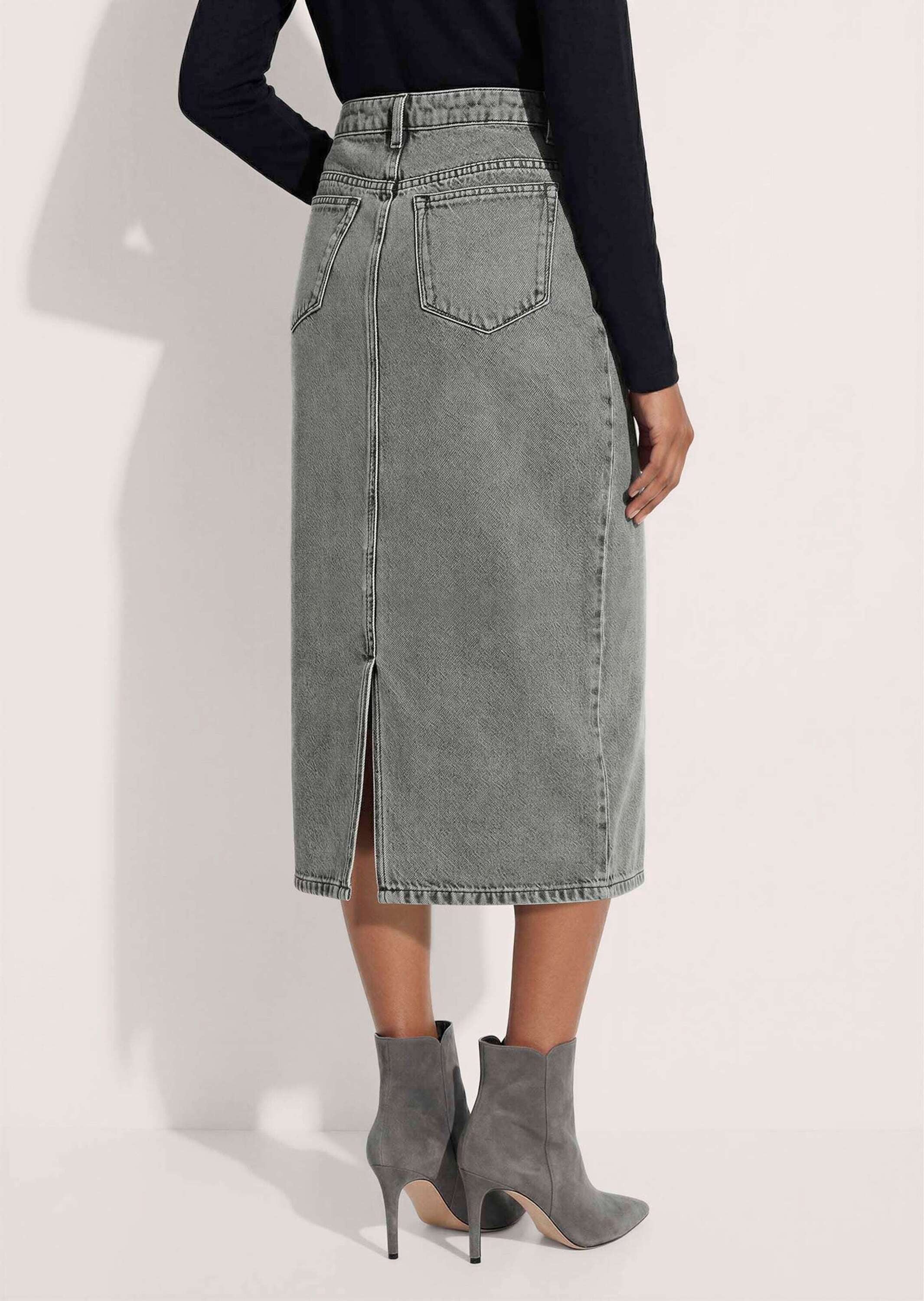 MADELEINE Maxirock »Rock Jeansrock mit verzierten Taschen«