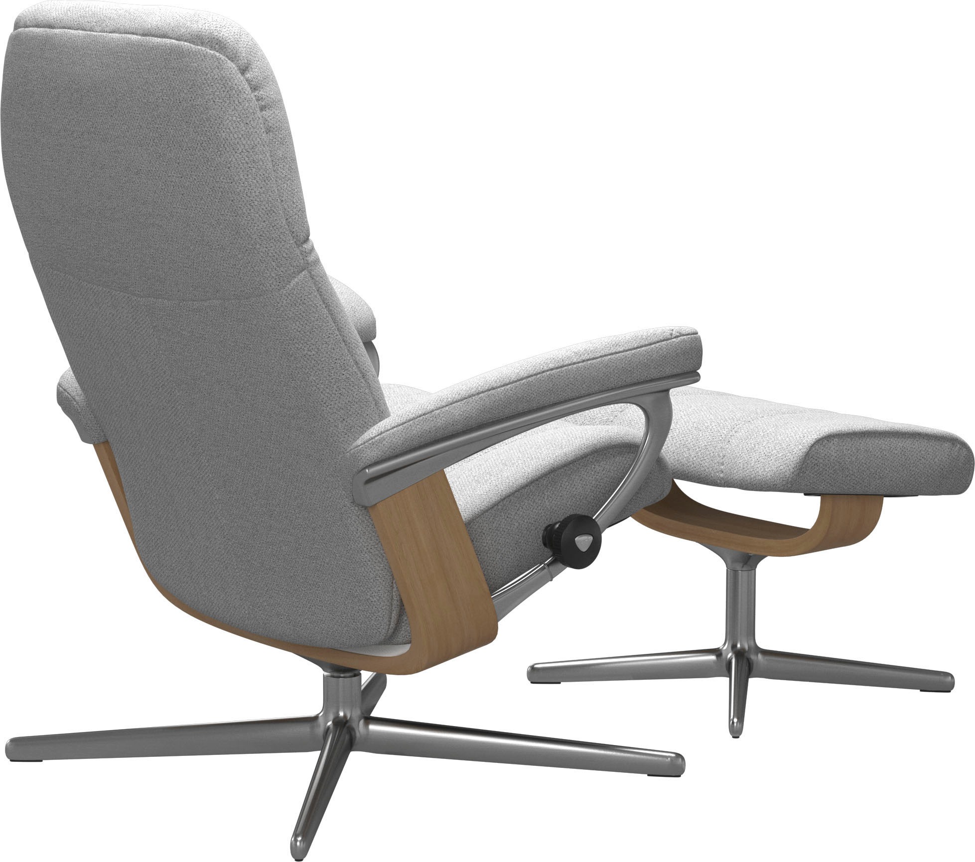 Stressless® Relaxsessel »Consul«, (Set, Relaxsessel mit Hocker), mit Hocker, mit Cross Base, Größe S, M & L, Holzakzent Eiche