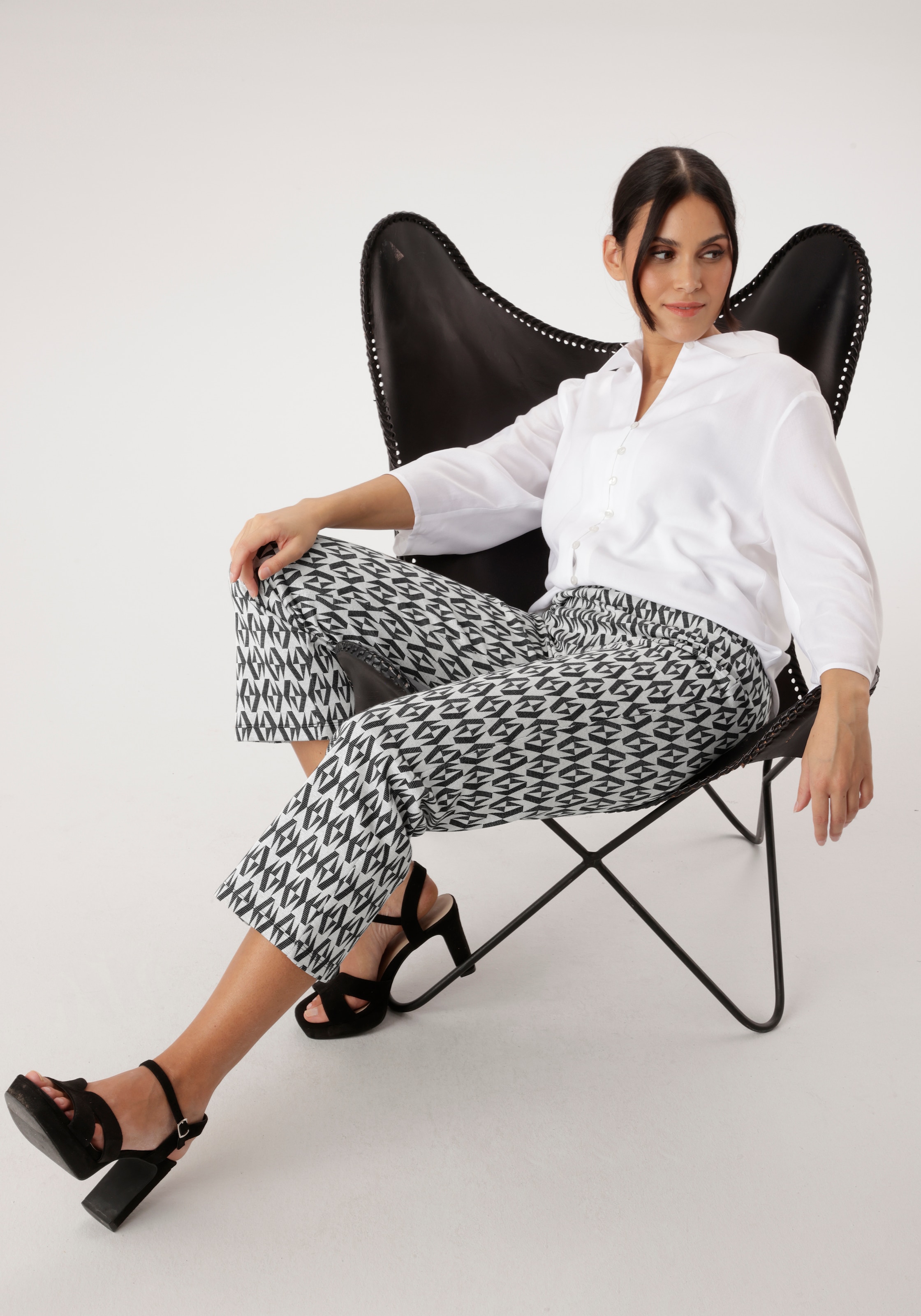 Aniston SELECTED Schlupfhose  mit modischer Jacquardmusterung - NEUE KOLLEKTION