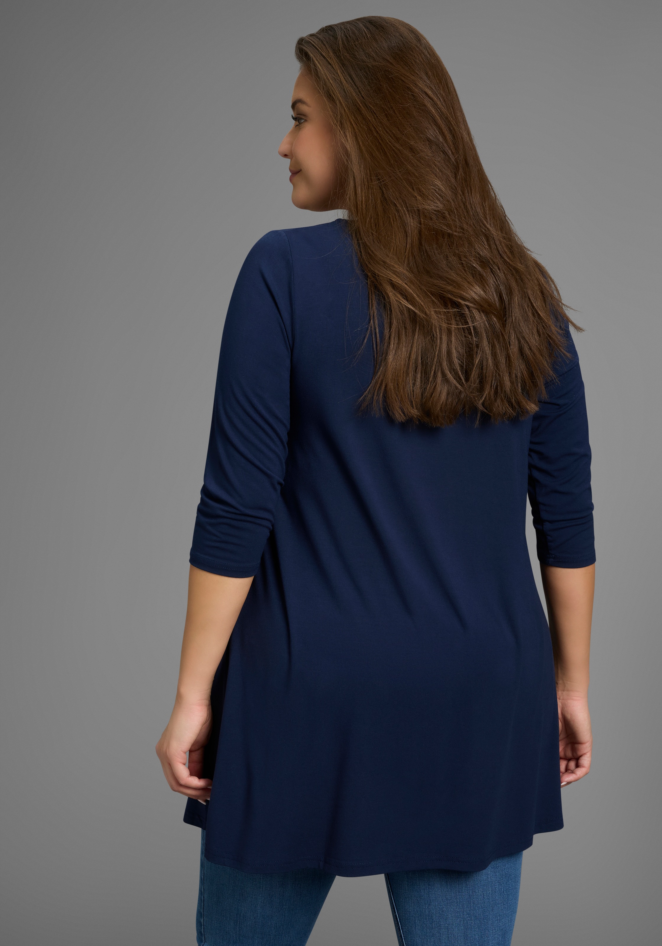Laura Scott CURVE 3/4-Arm-Shirt, mit 3/4-Ärmeln – GROSSE GRÖSSEN