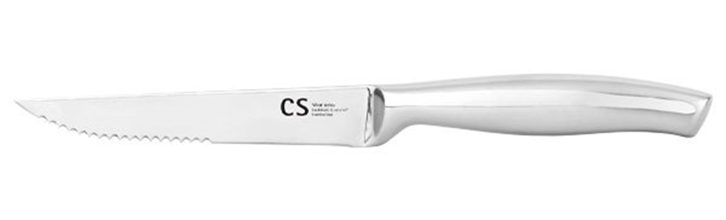 CS Koch-Systeme Steakmesser "SILVER 6-teiliges Set, Edelstahl rostfrei 18/10" mit fein gezahnter Klinge für müheloses Schneiden ohne Reißen