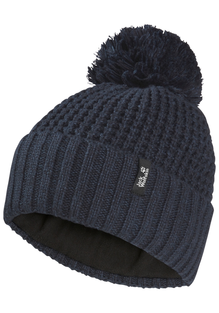 Jack Wolfskin Beanie "MEDLEY KNIT BEANIE W" Bommelmütze, warm, mit Fleece-Futter