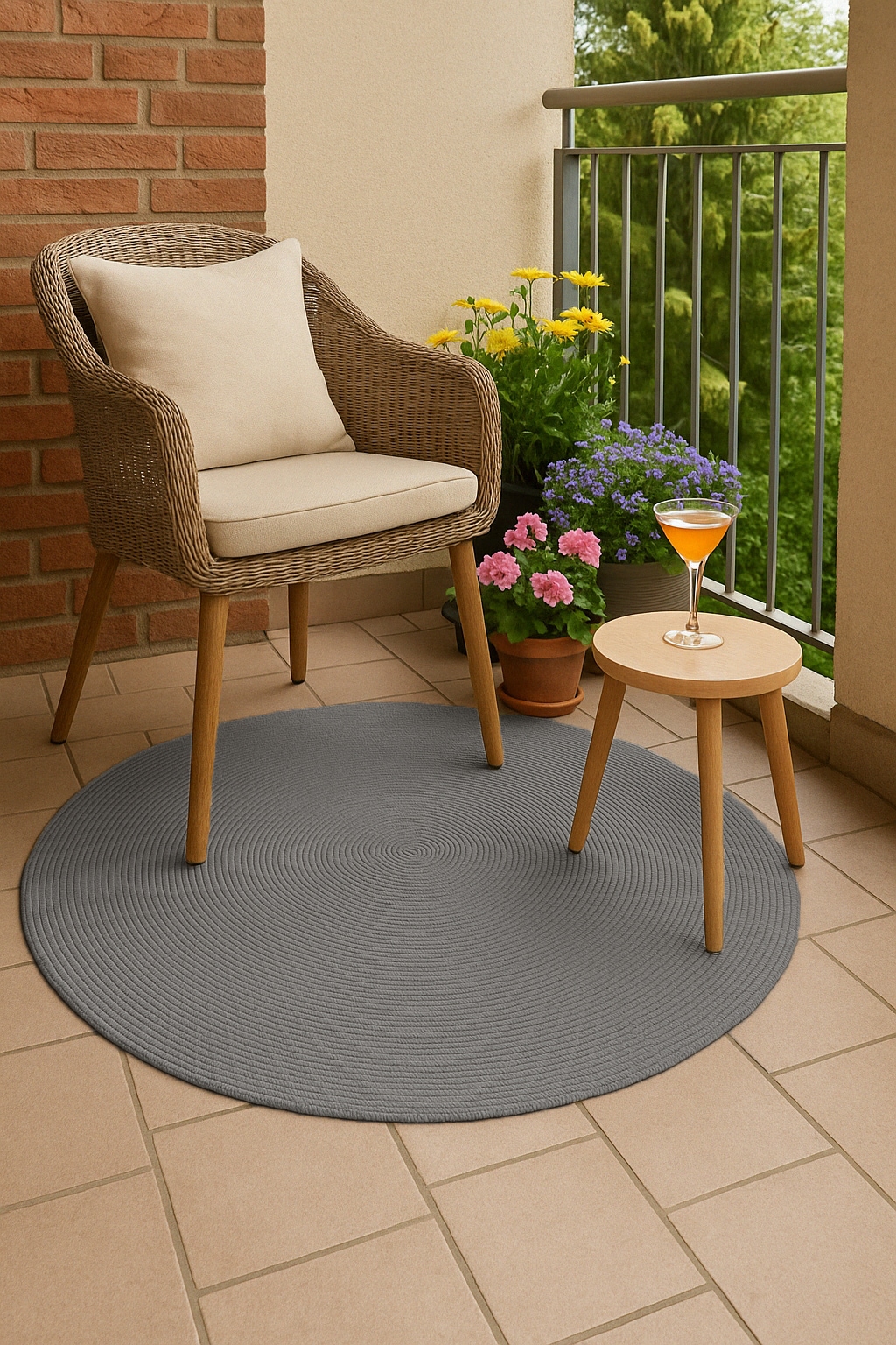ASTRA Teppich »Paris«, rund, 8 mm Höhe, In- und Outdoor geeignet, Aussenbereich, Wohnzimmer
