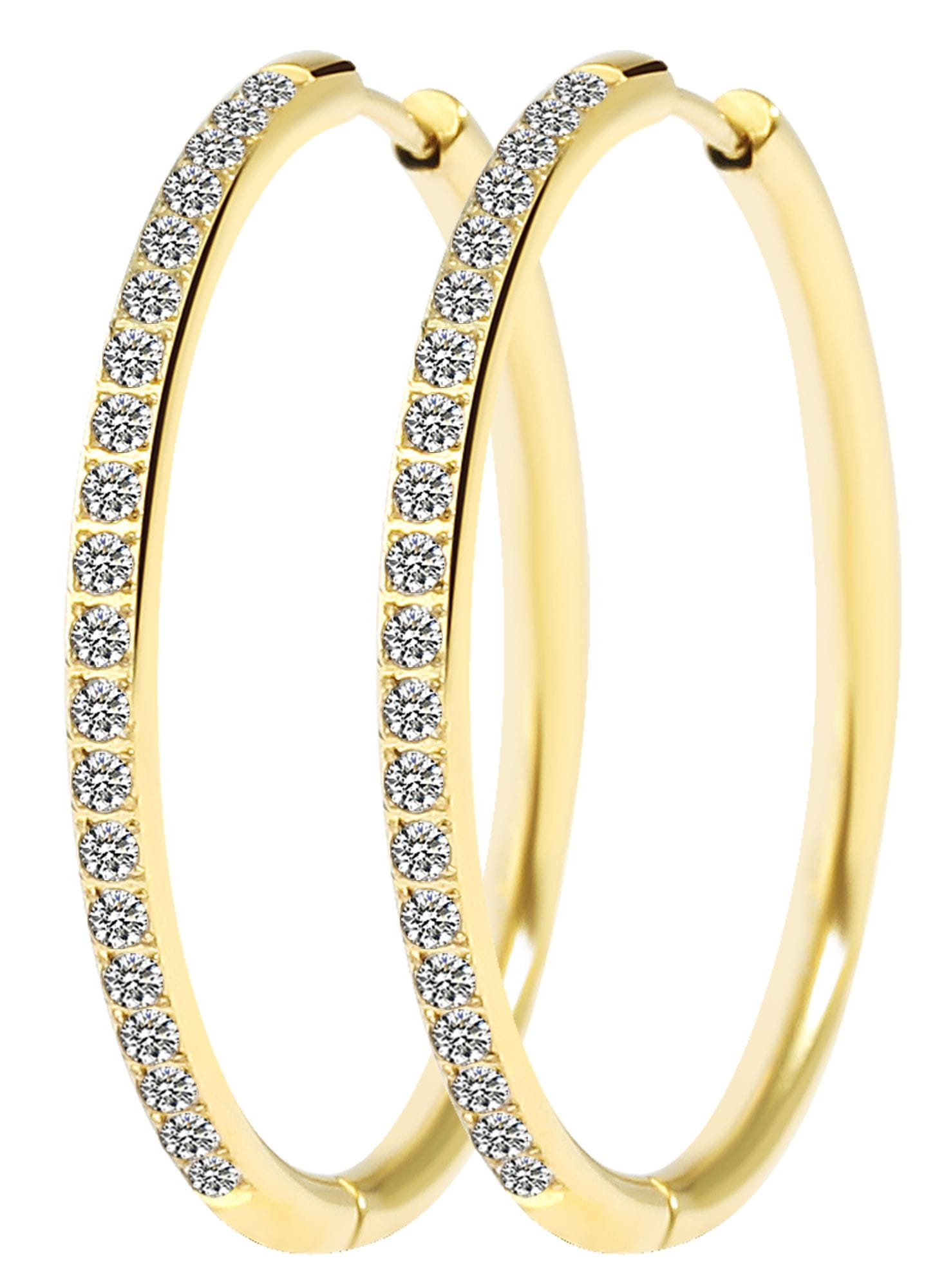 Adelia´s Klappcreolen »Damen Ohrringe – Klappcreole aus Edelstahl mit Strass Steinchen« Ideal zum Verschenken – schlicht und stilvoll