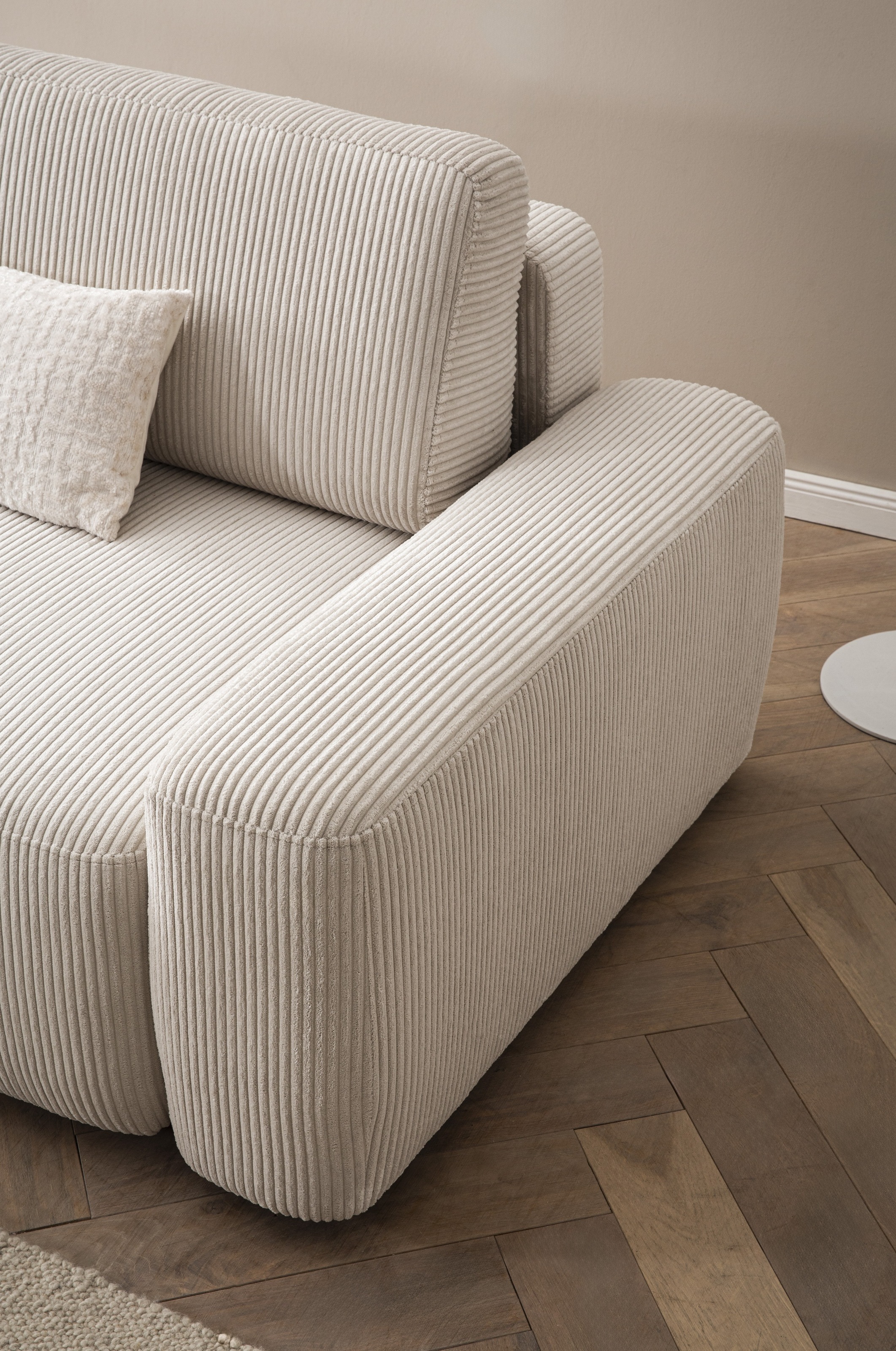 INOSIGN Ecksofa »TORGE (264cm), Schlafsofa in Cord, Samtvelours o Struktur fein, L-Form«, Schlaffunktion, Bettkasten, Liegefläche: 125/210 cm